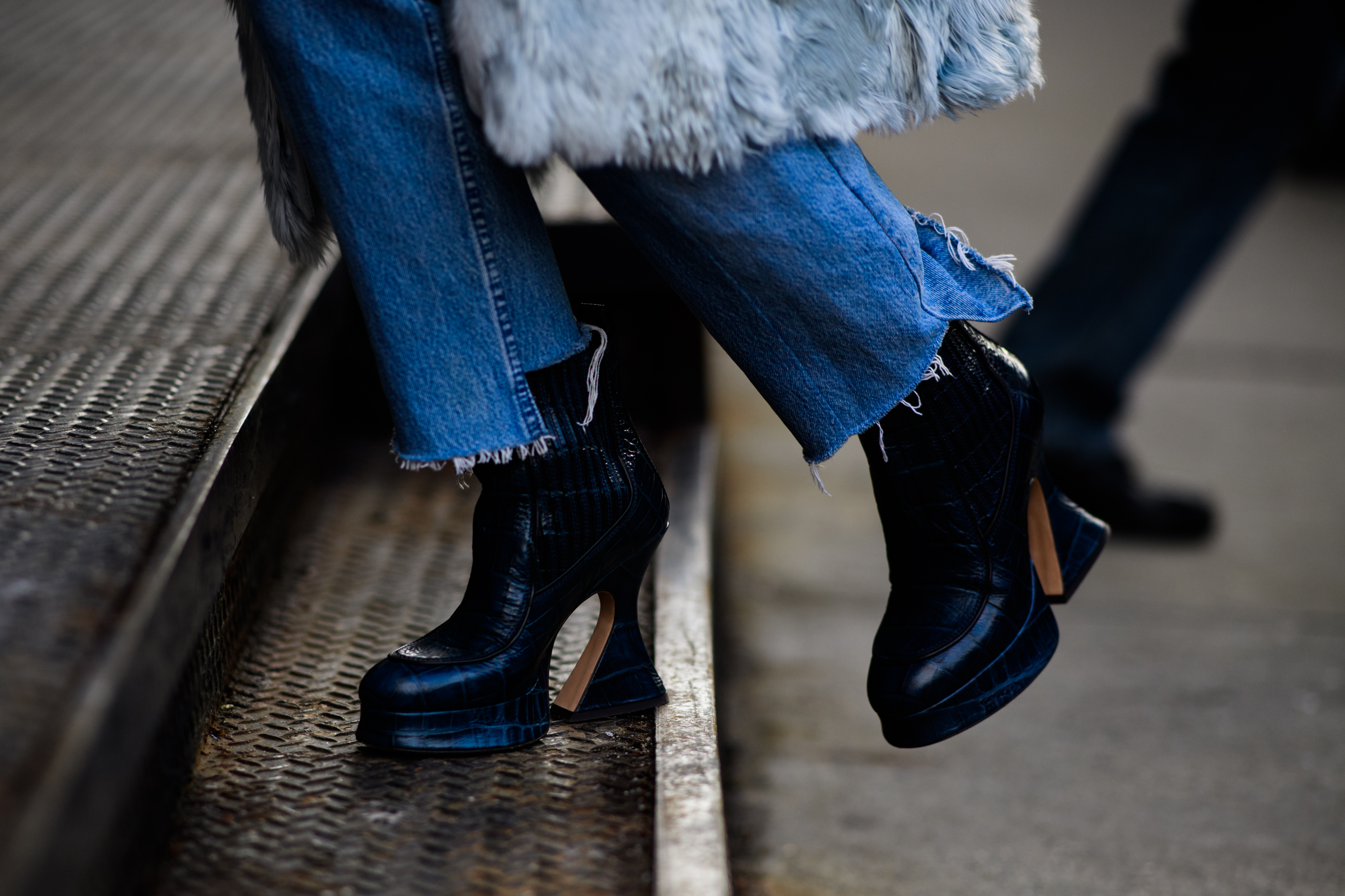 Selfriges buyer wearing Vetements denim