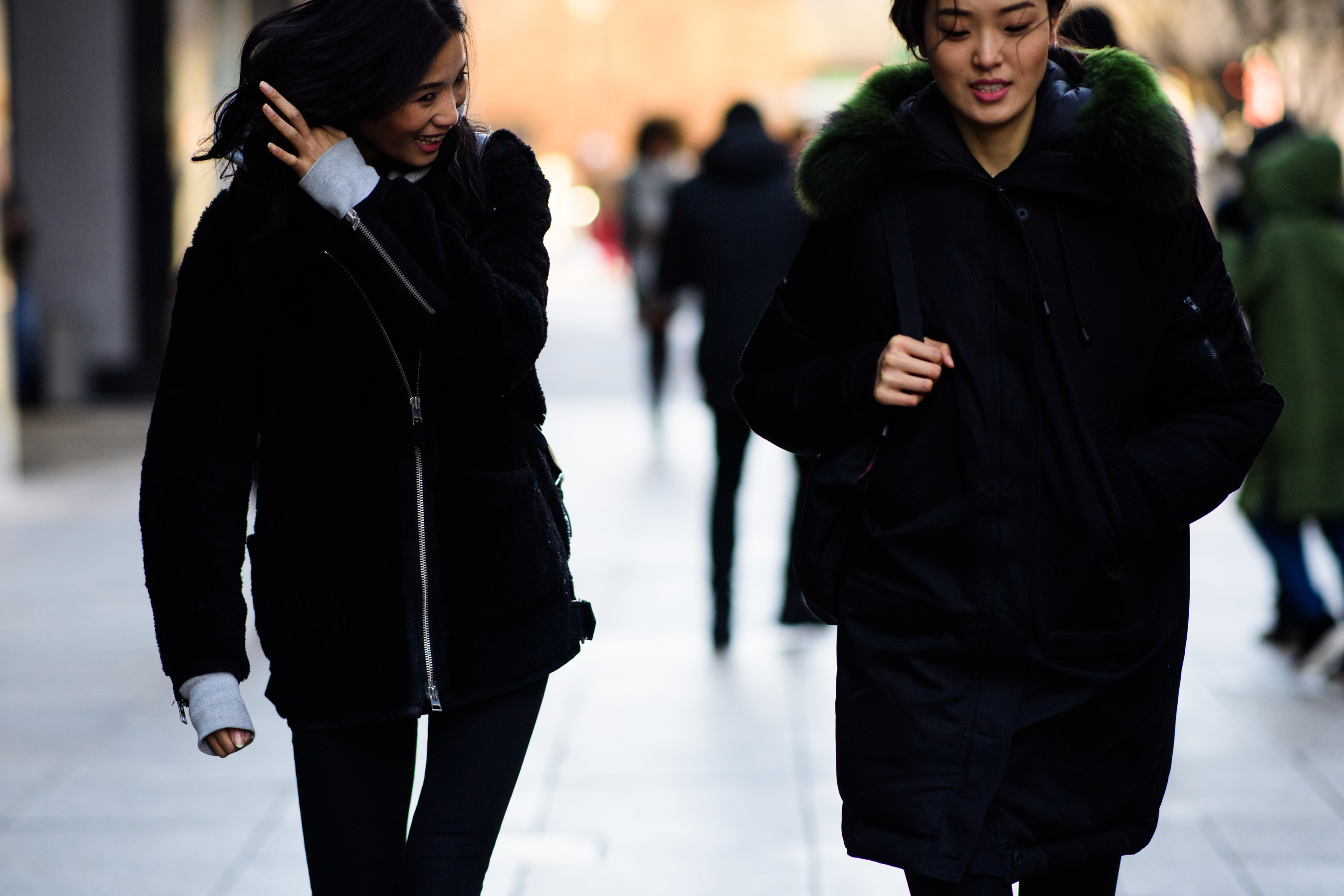 Asian women wearing black clothes