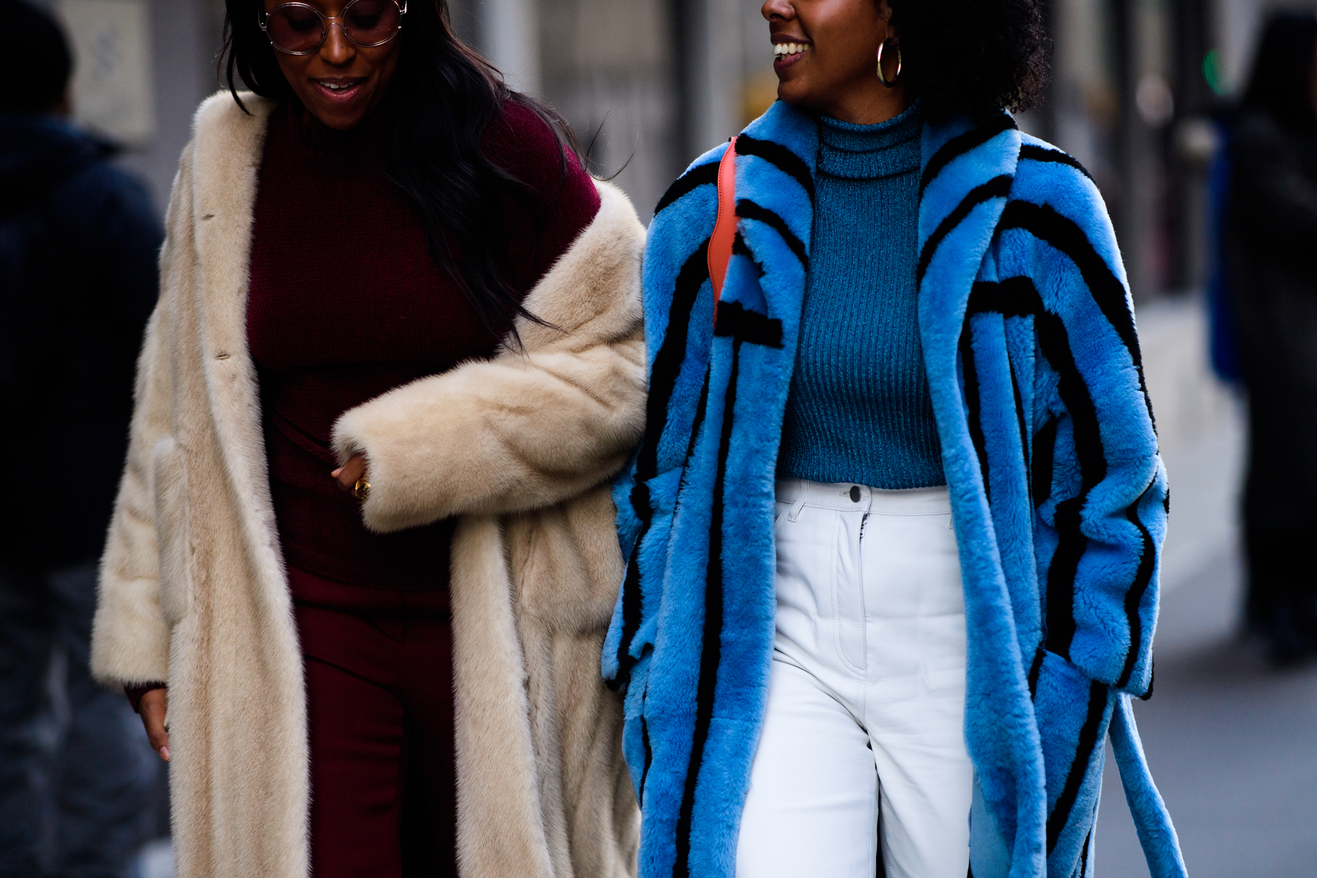 Women wearing fur coats