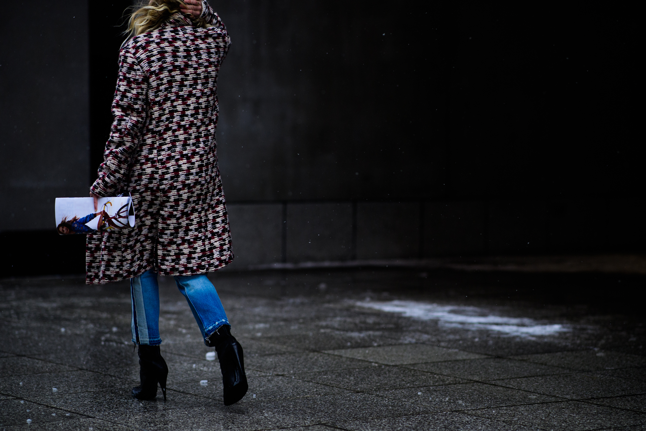 Woman wearing blue jeans