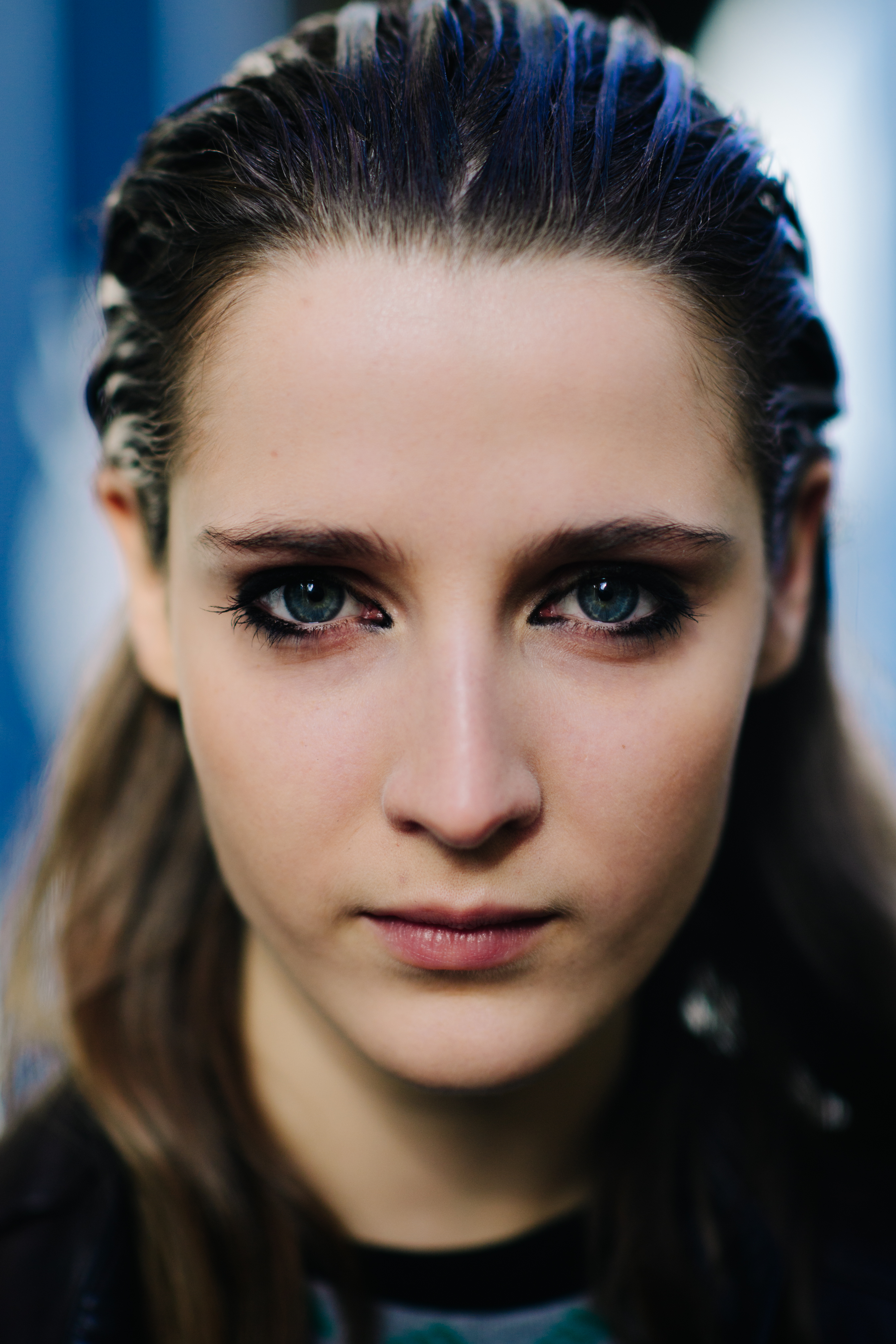 Portrait of a model with sleek hair