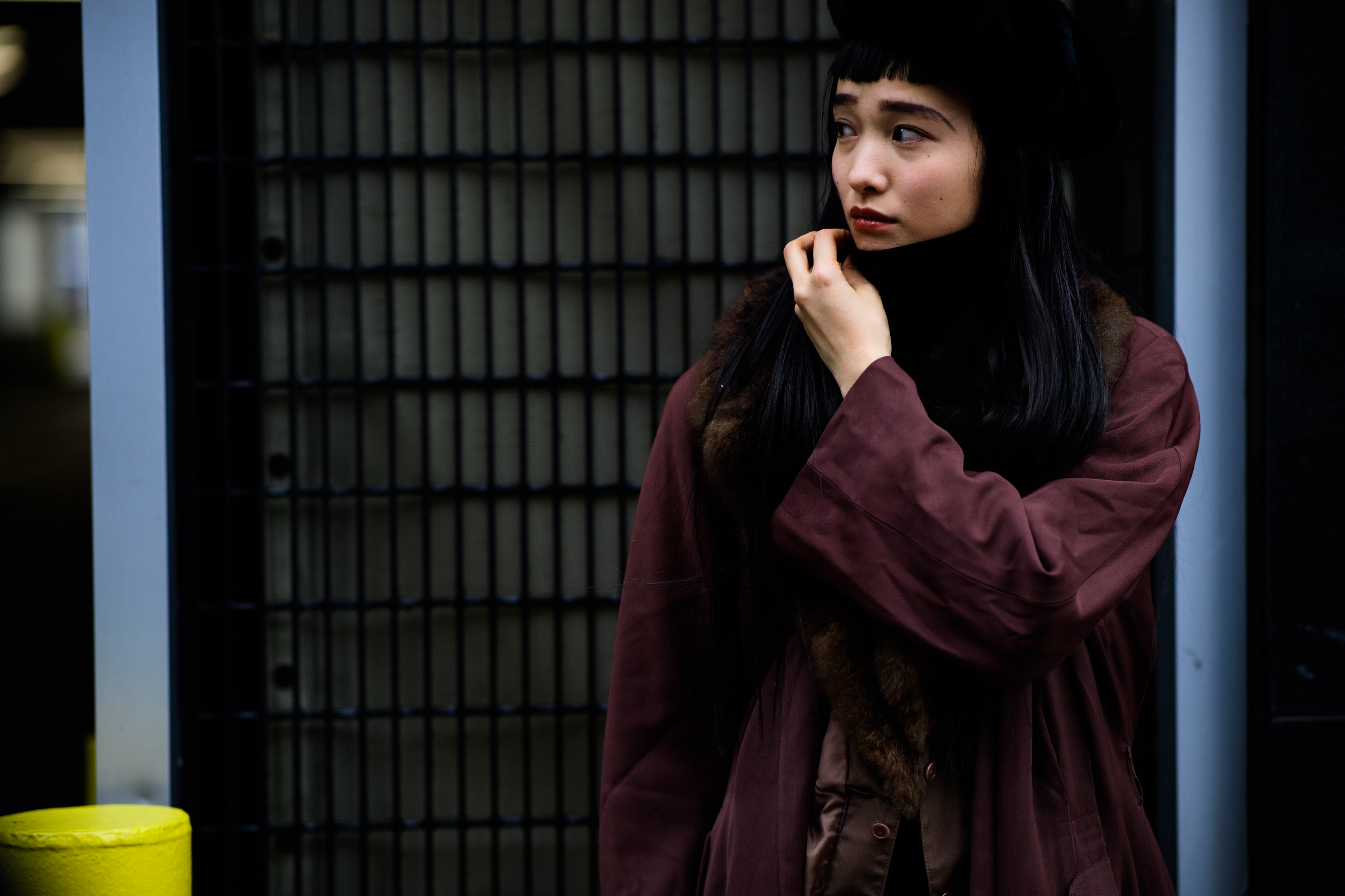 Model with long black hair