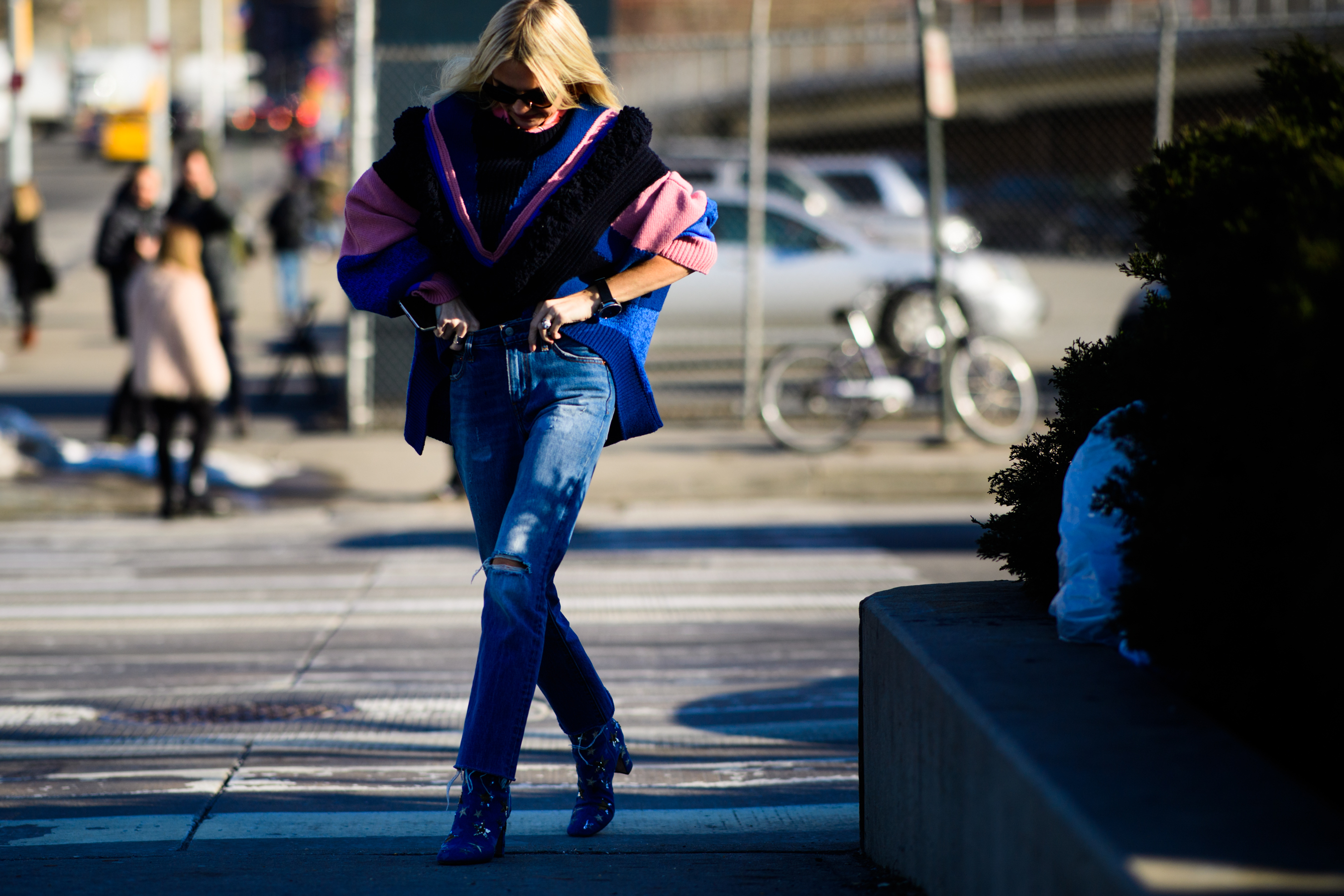 Woman wearing denim