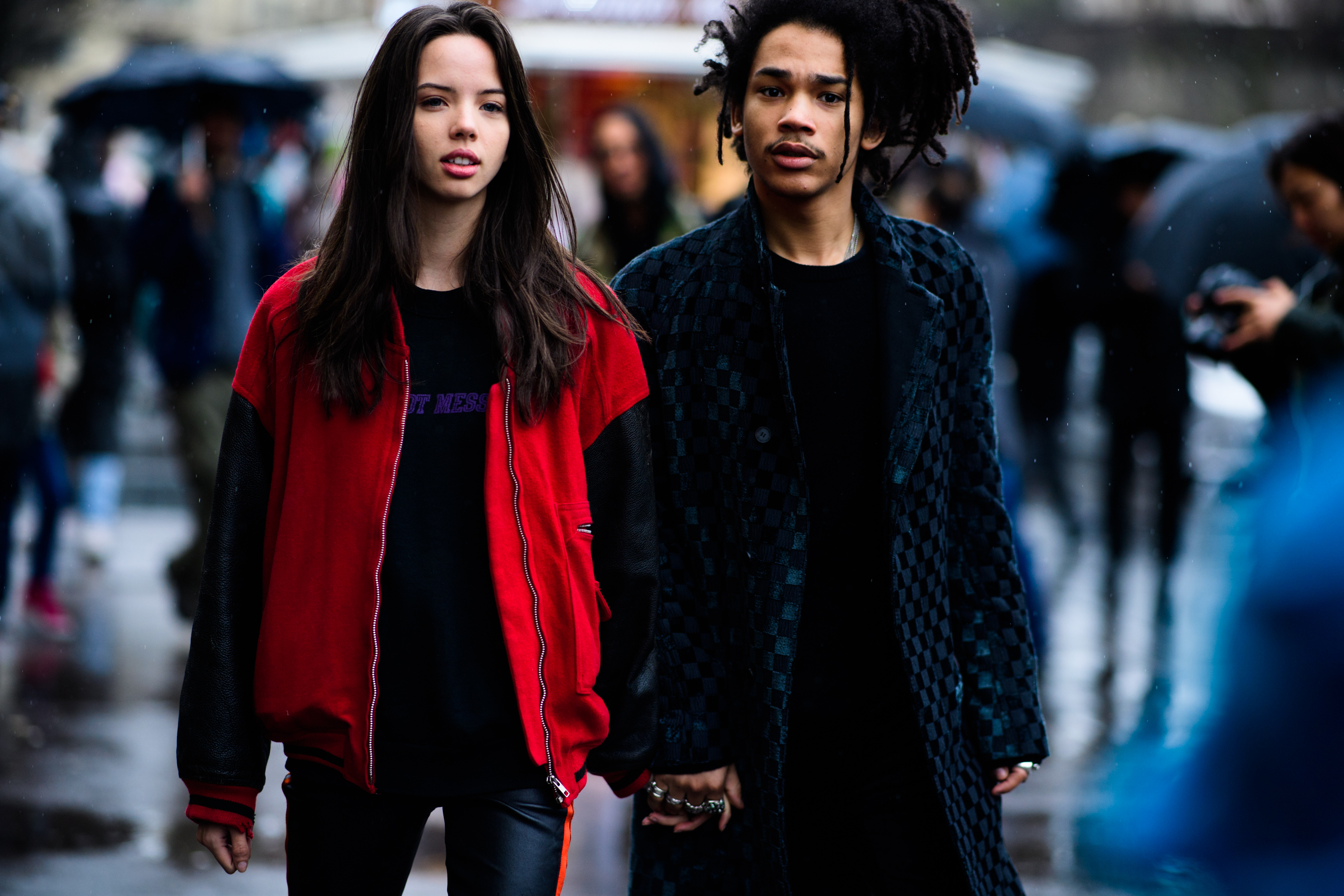 Yeezy model with his girlfriend