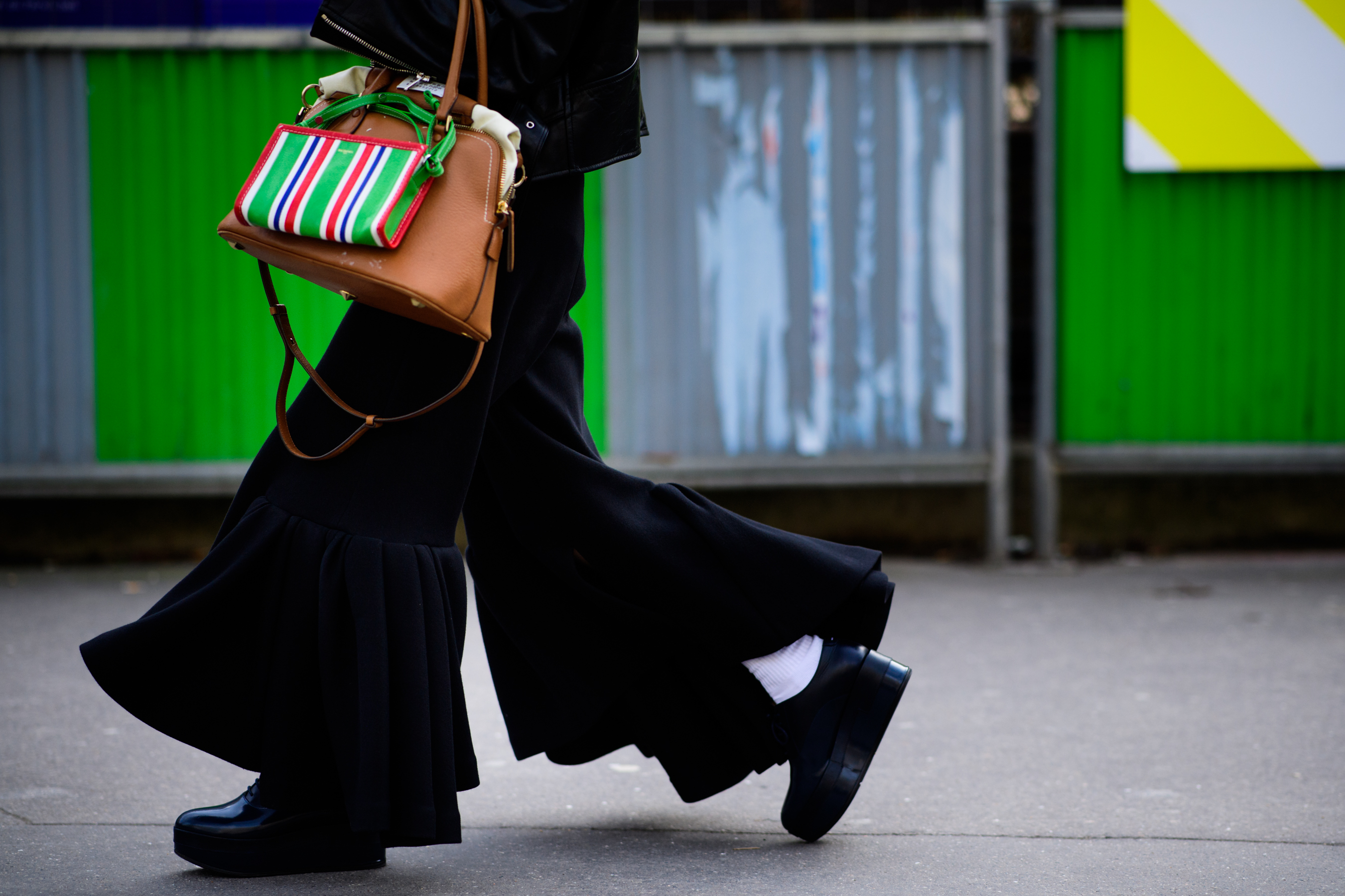 Woman wearing flared pants