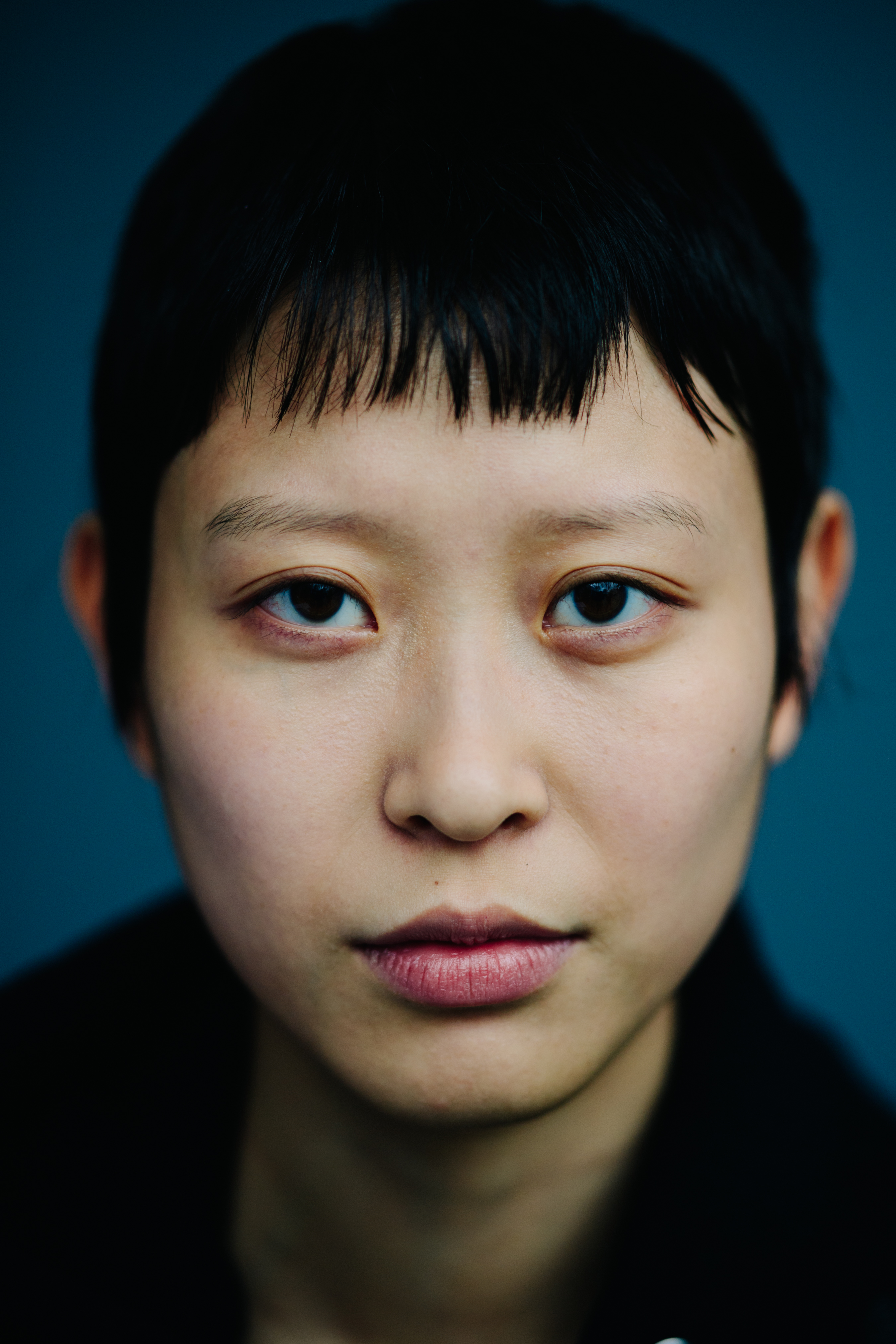 Portrait of a model with short hair