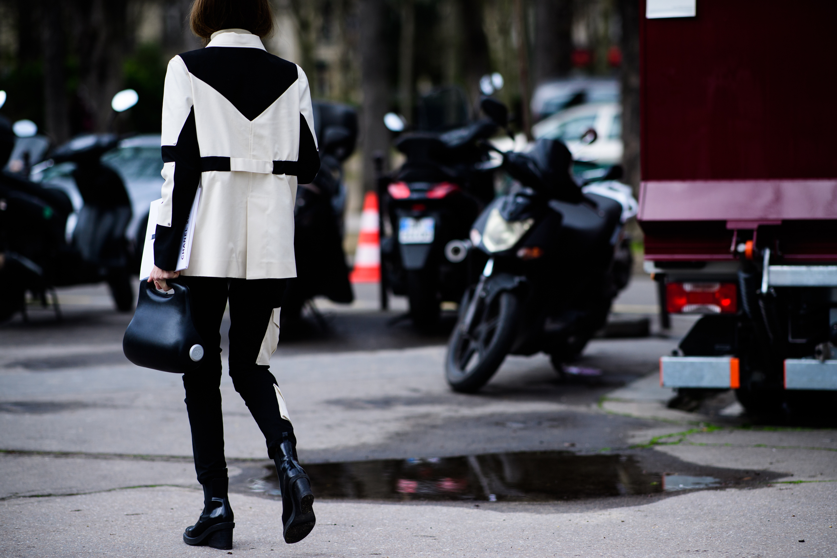 Woman wearing monochrome clothes