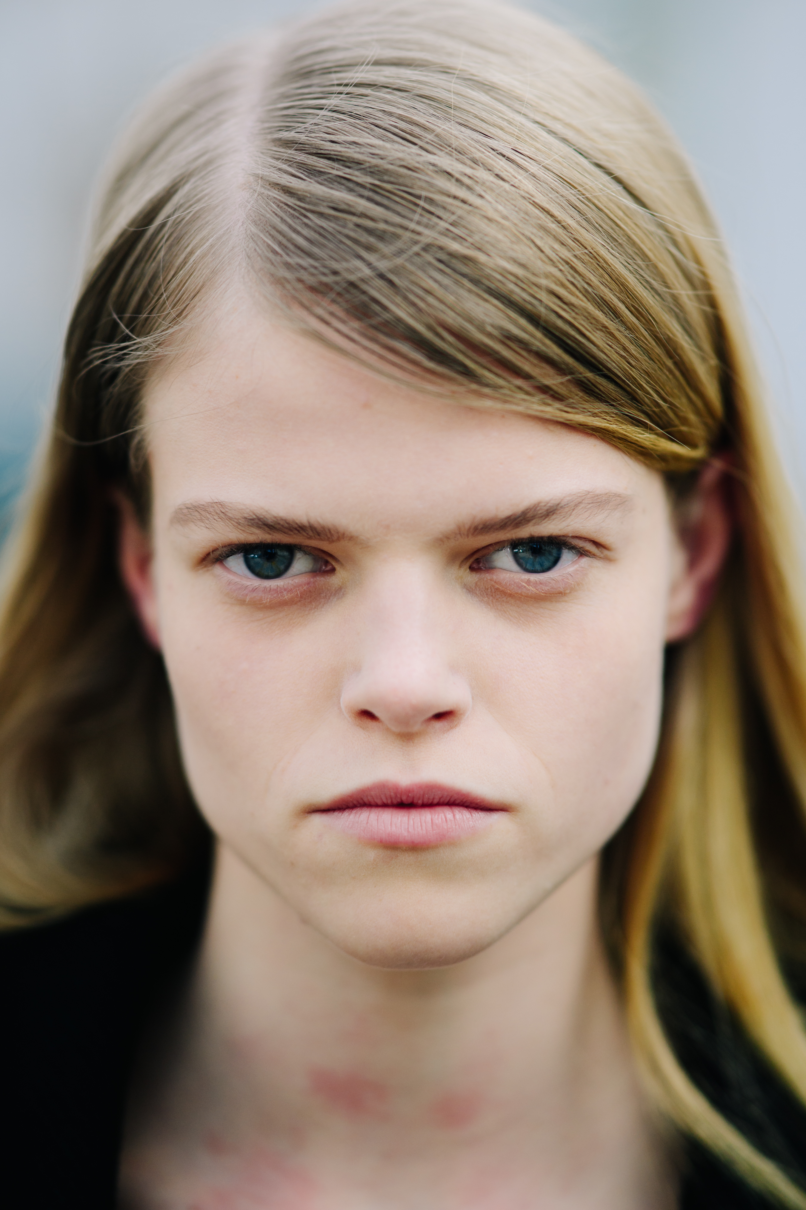Portrait of a model with blonde hair