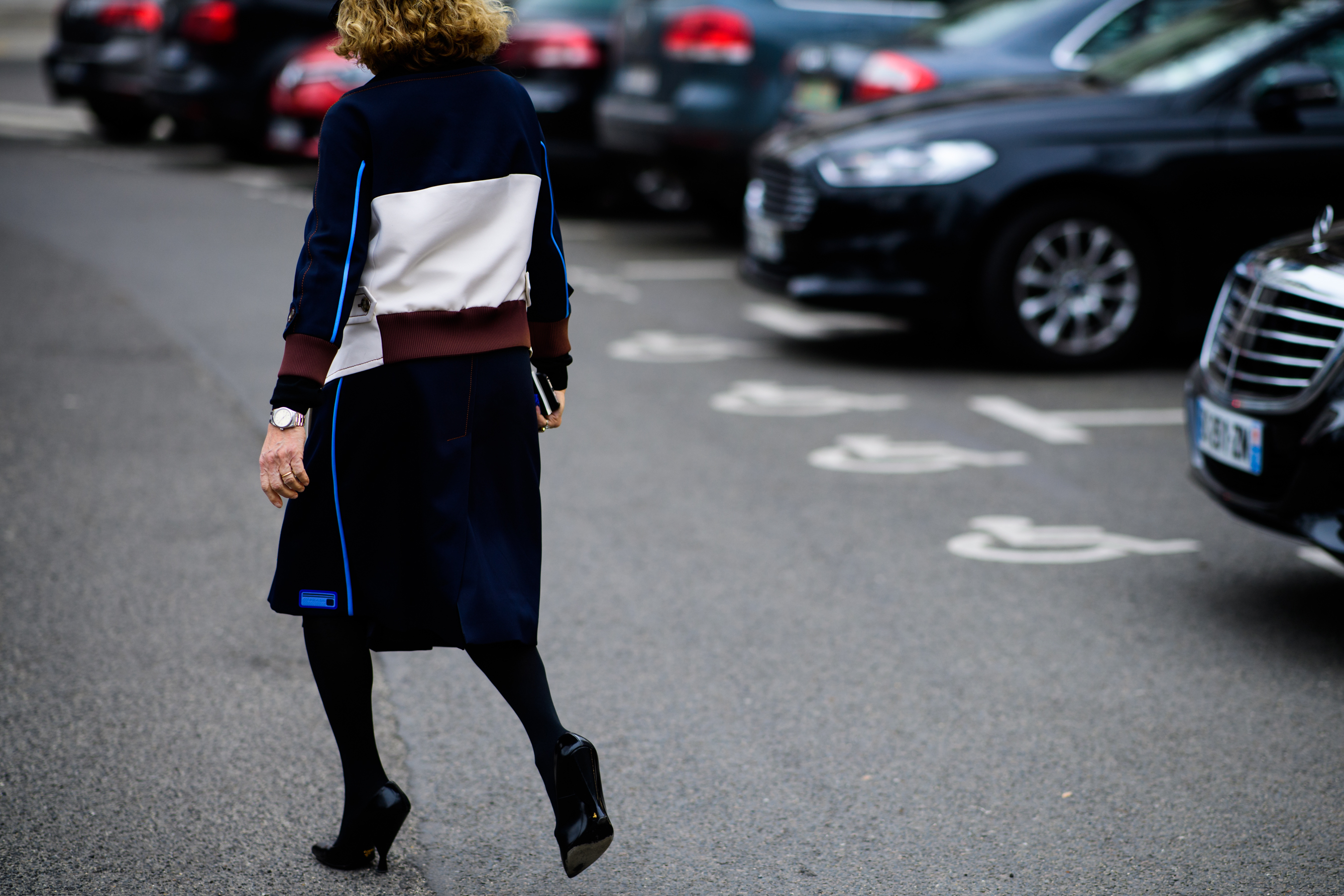 Woman wearing total Prada look