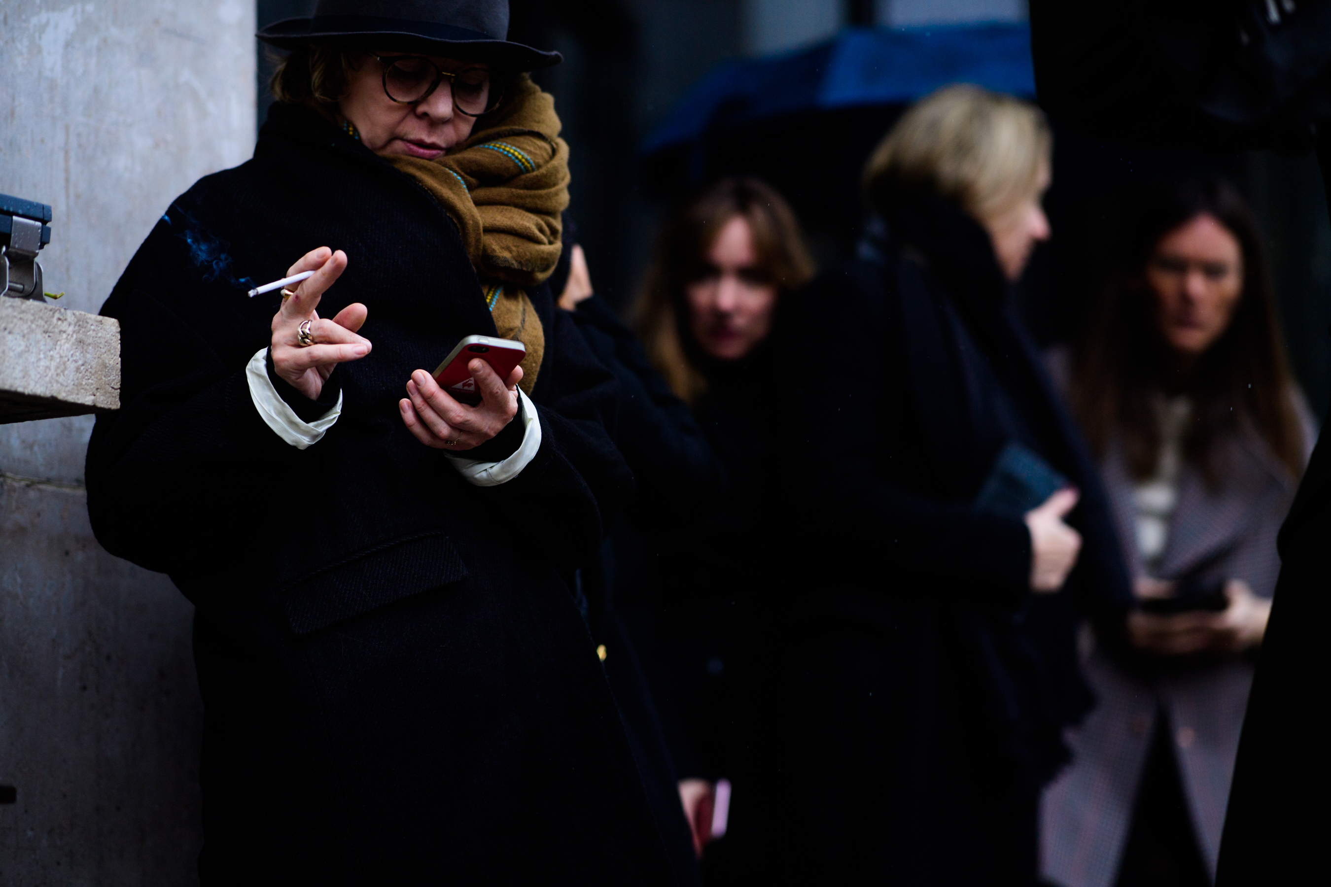 Woman wearing all black