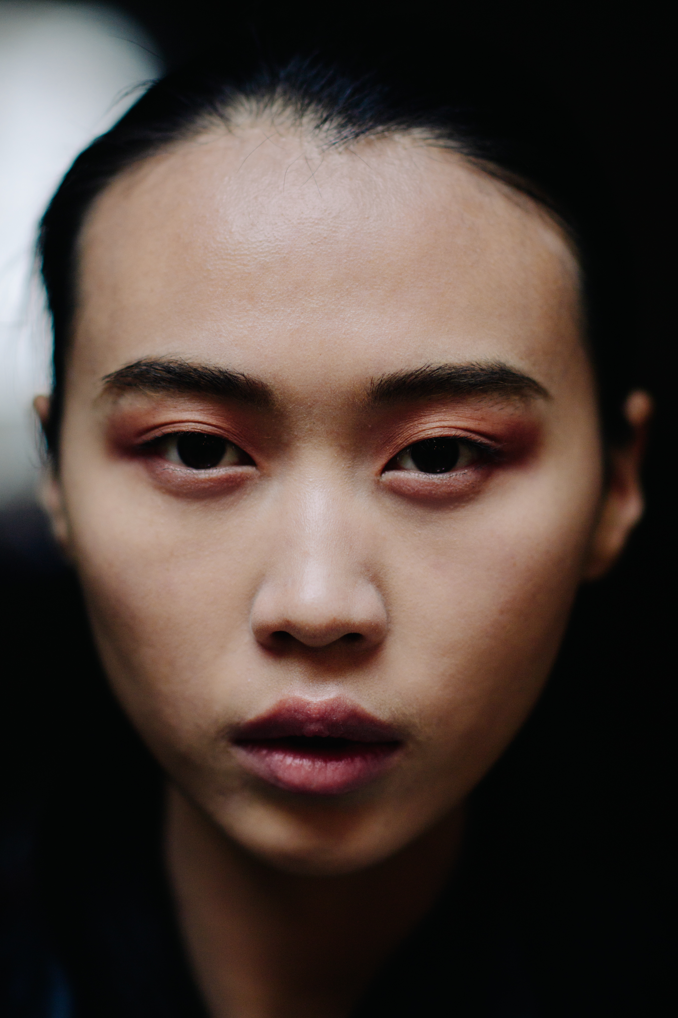 Portrait of a model after the show