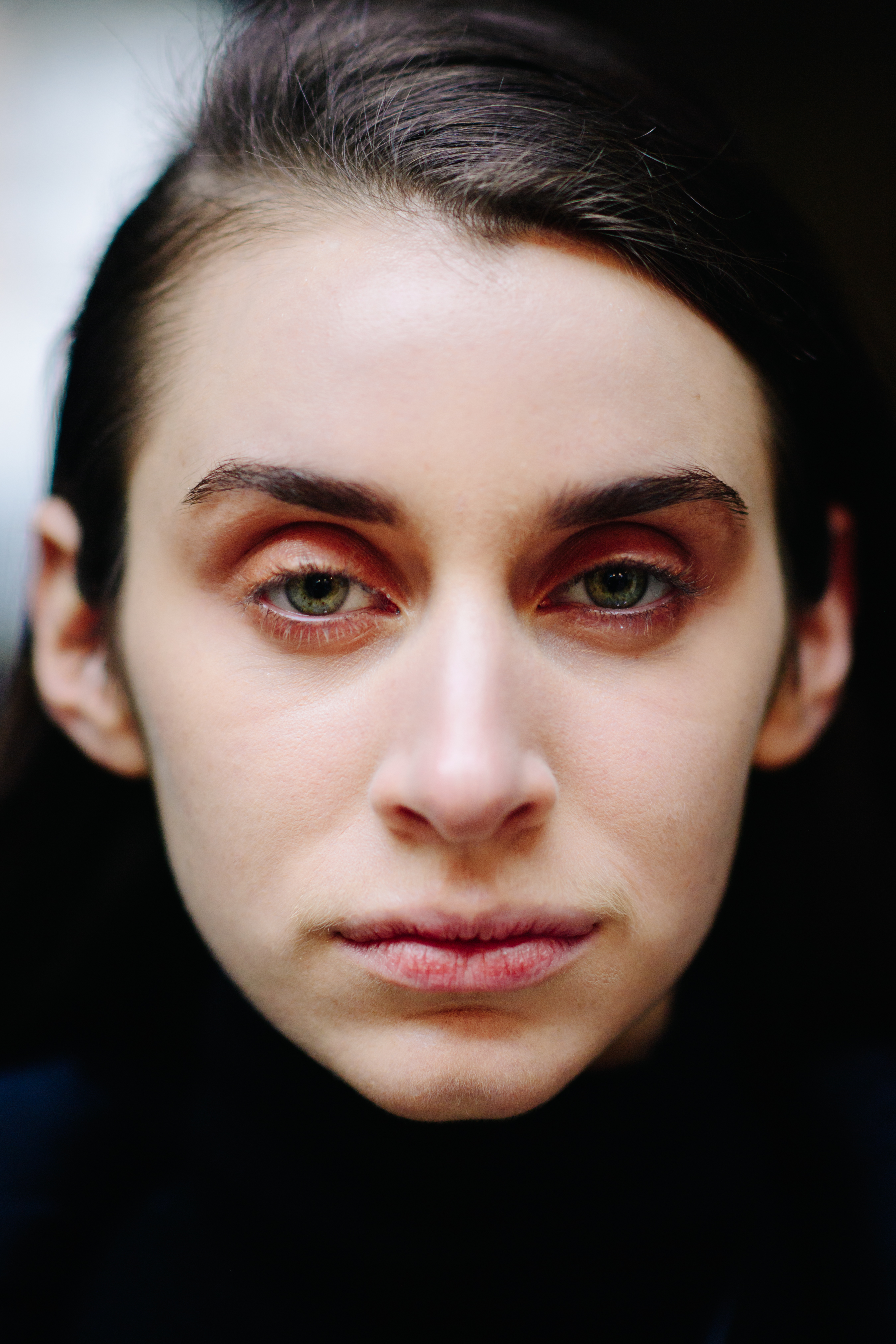 Portrait of a model after the show