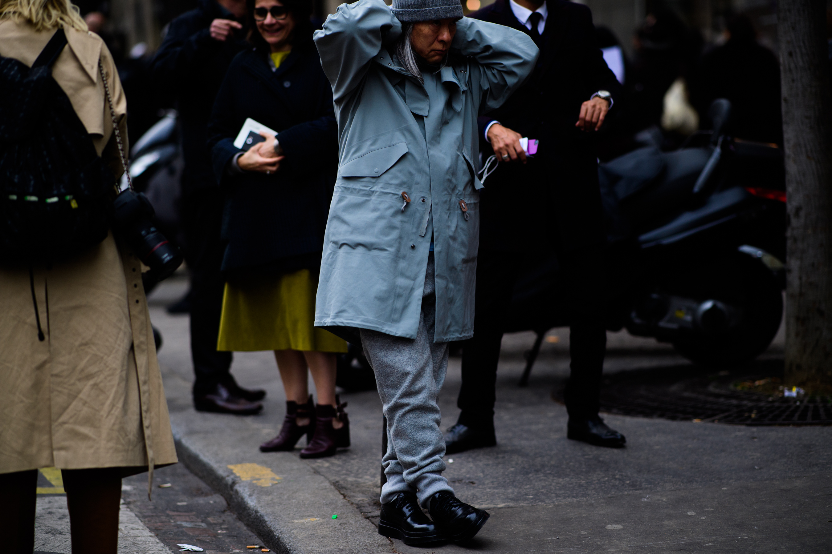 Man wearing total blue outfit