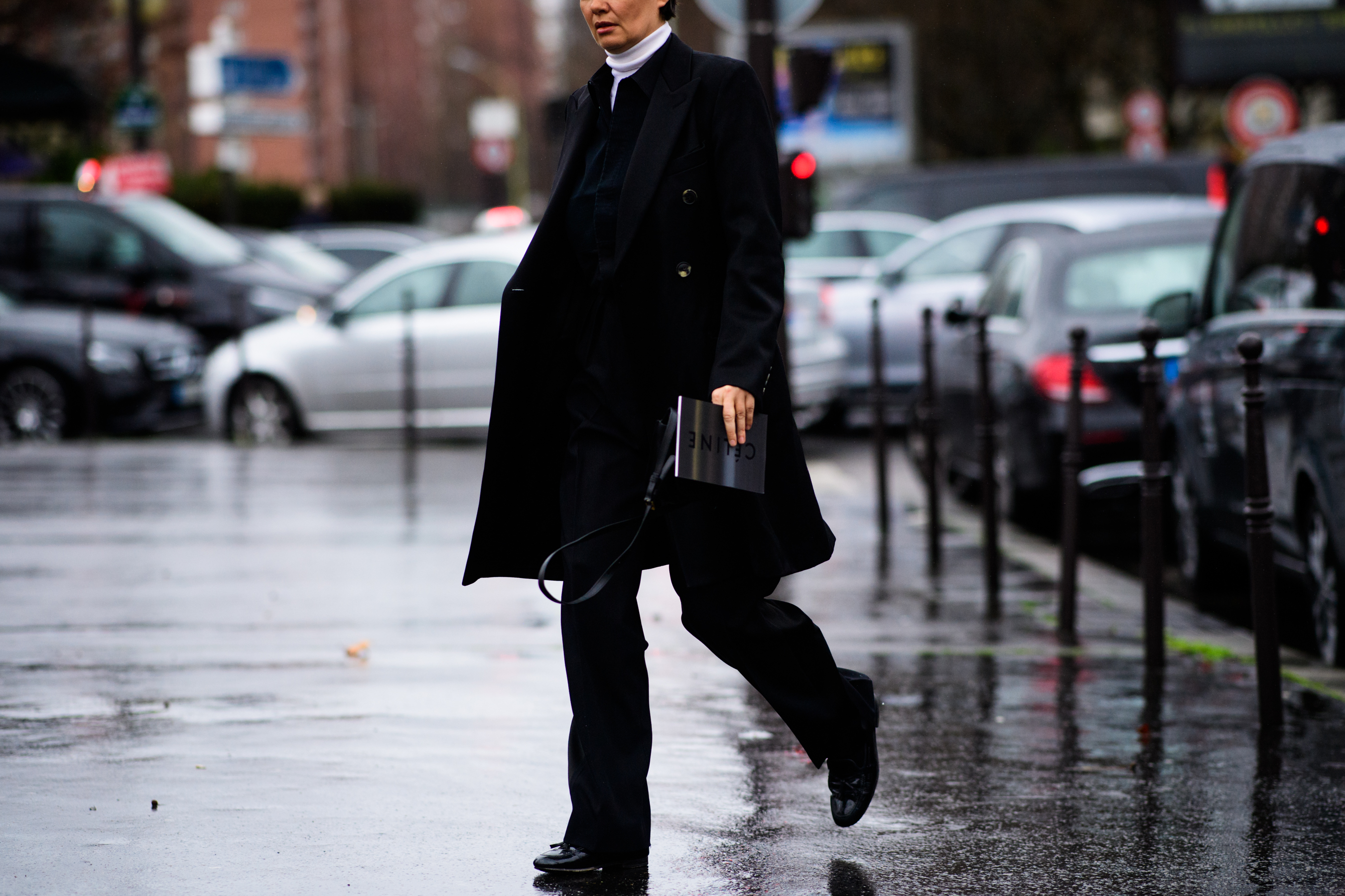 Stylist wearing all black before Balenciaga