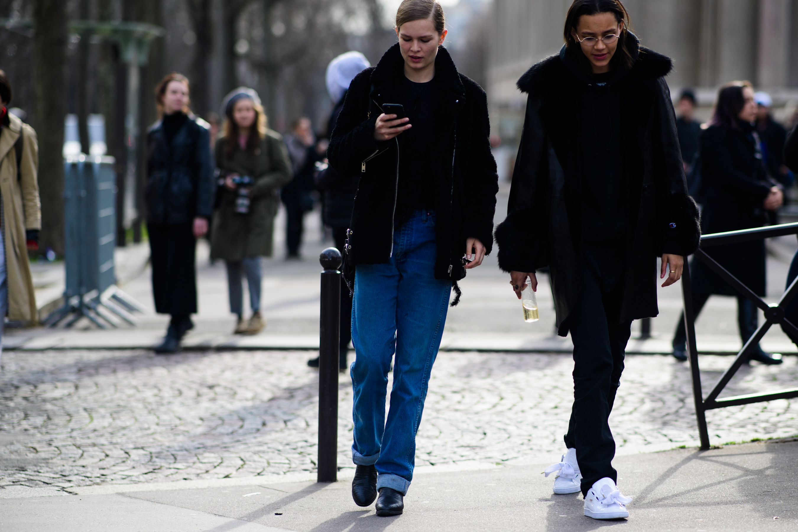 Two models after Miu Miu show