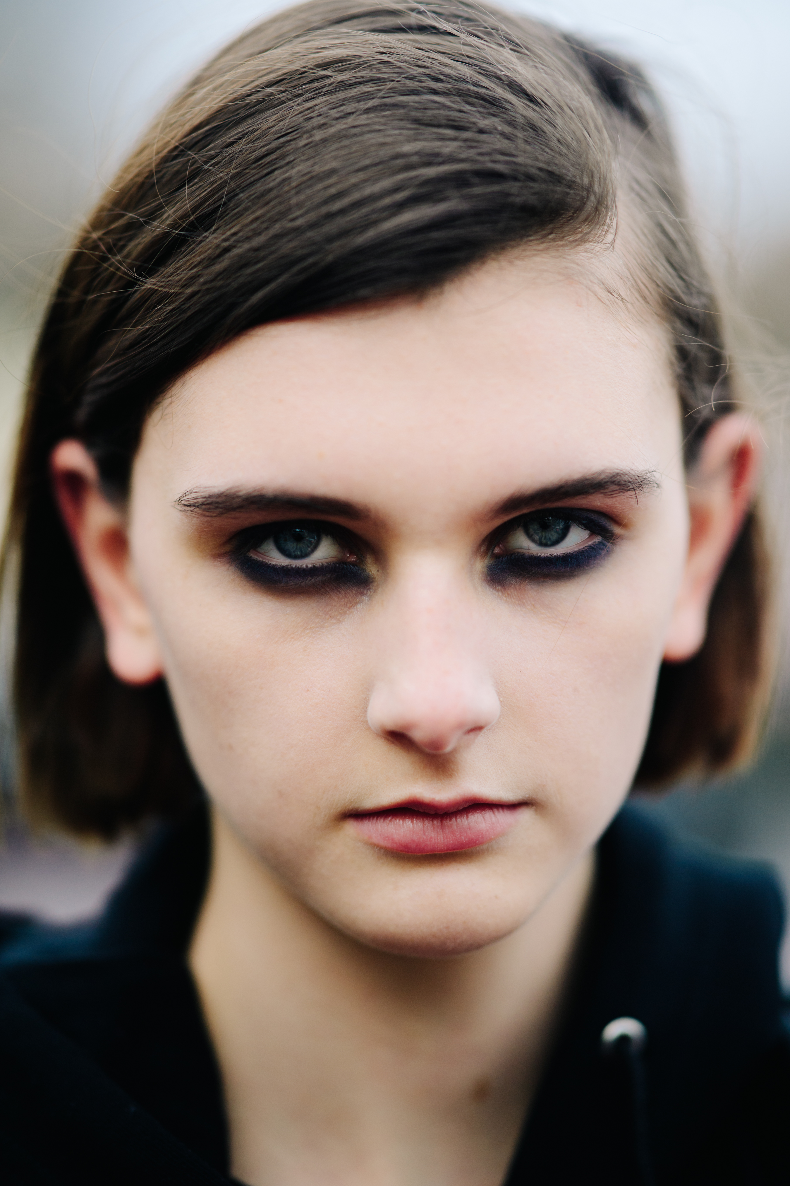 Portrait of a model with smokey eyes