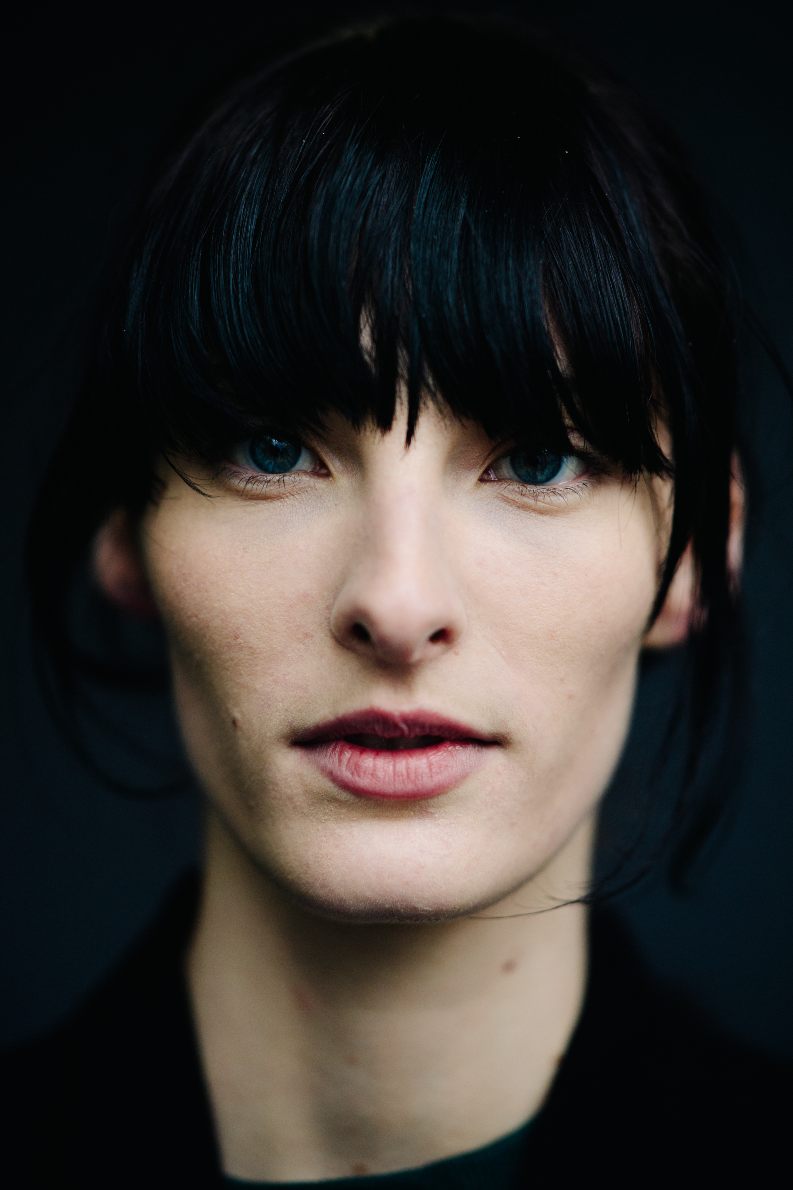 Model with bangs after Balenciaga