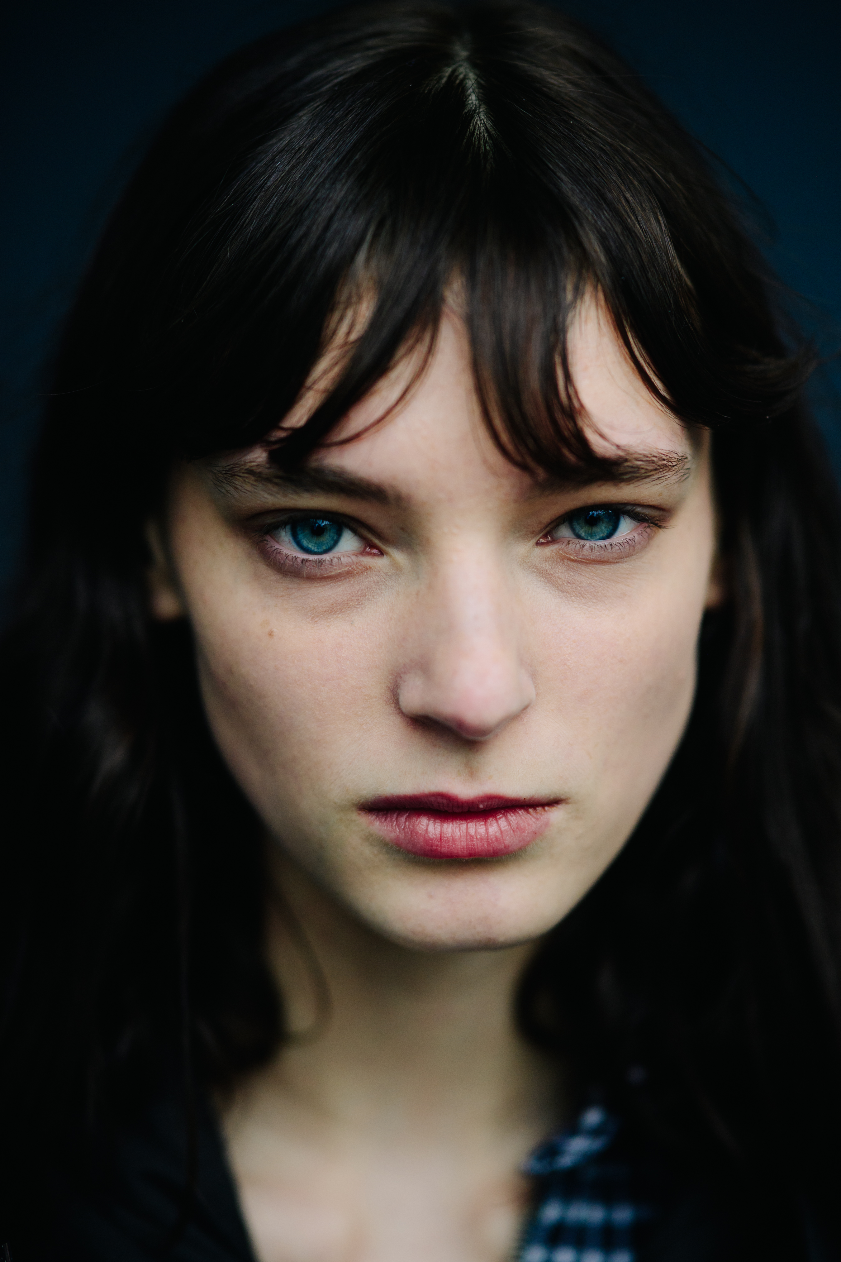 Model with bangs after Balenciaga