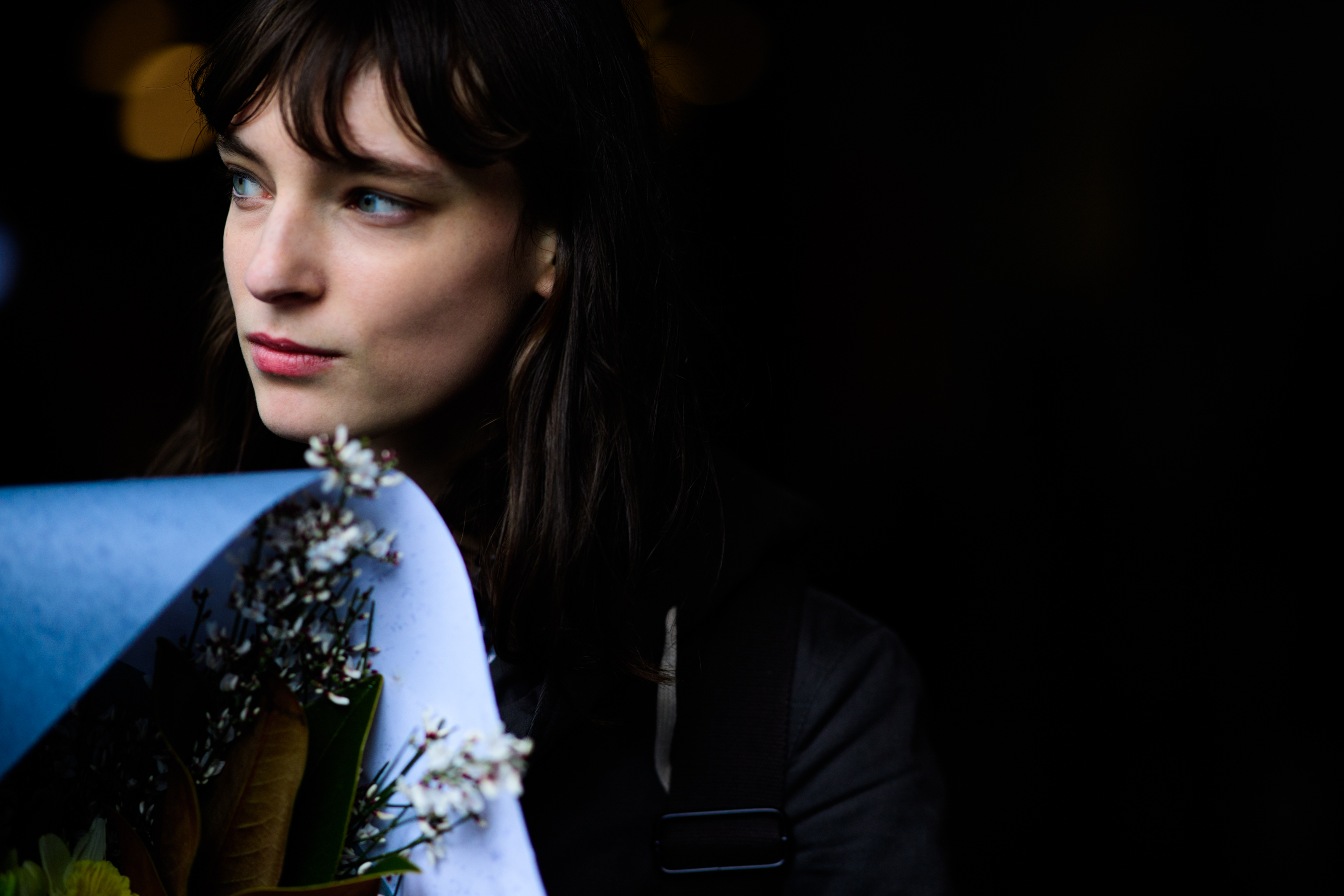Model with bangs after Balenciaga