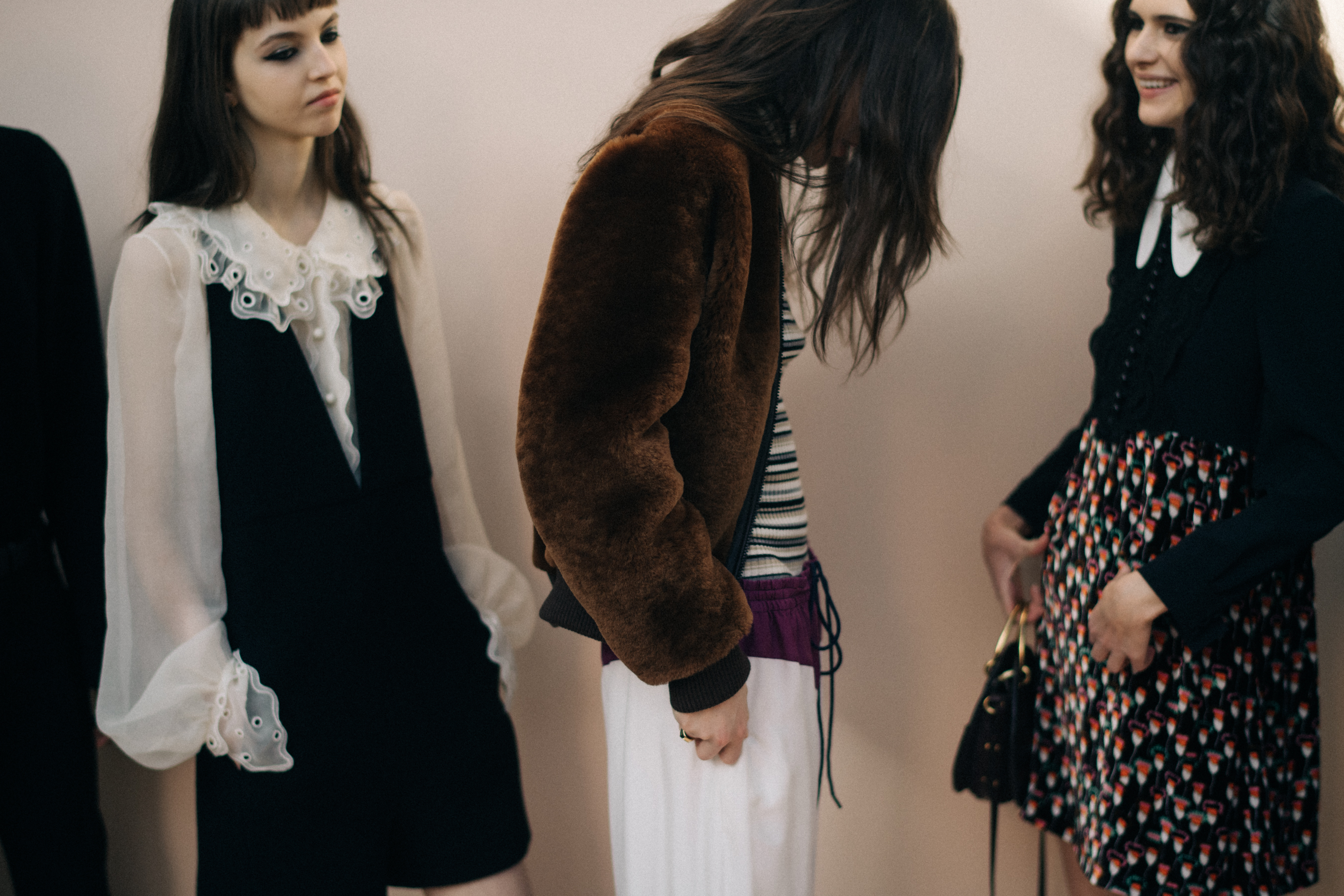 Group of models before a show