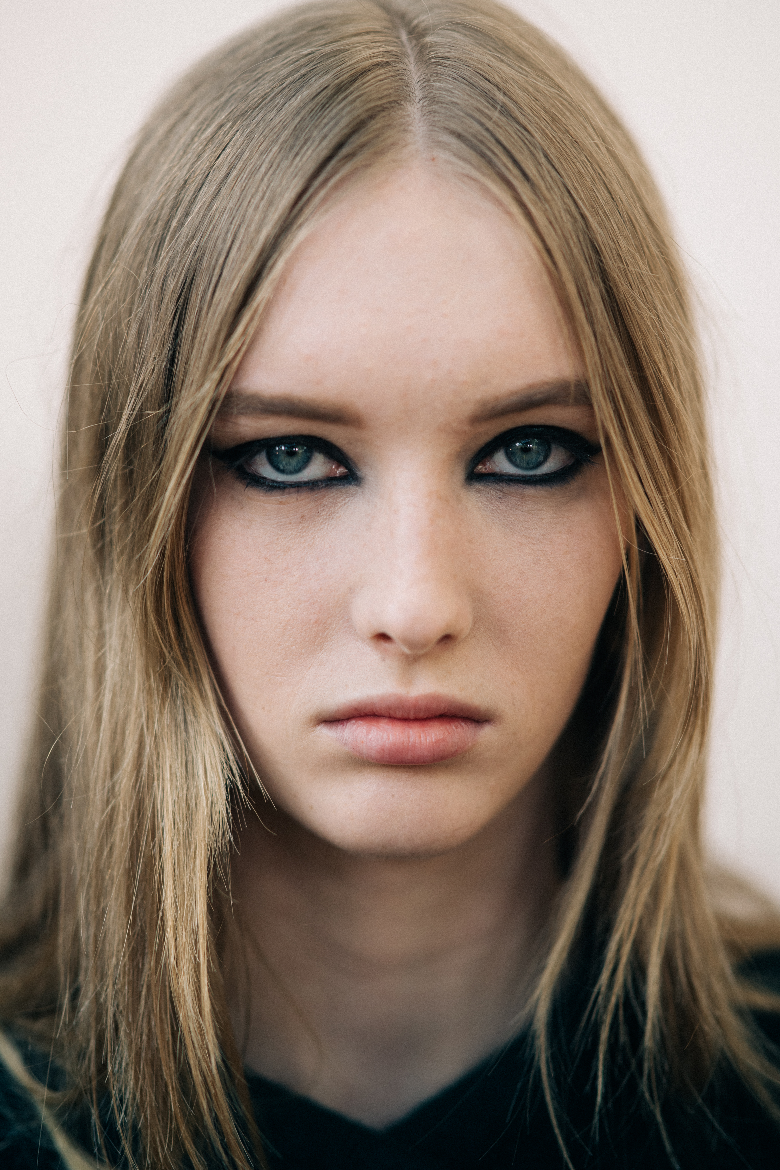 Portrait of a model with blonde hair