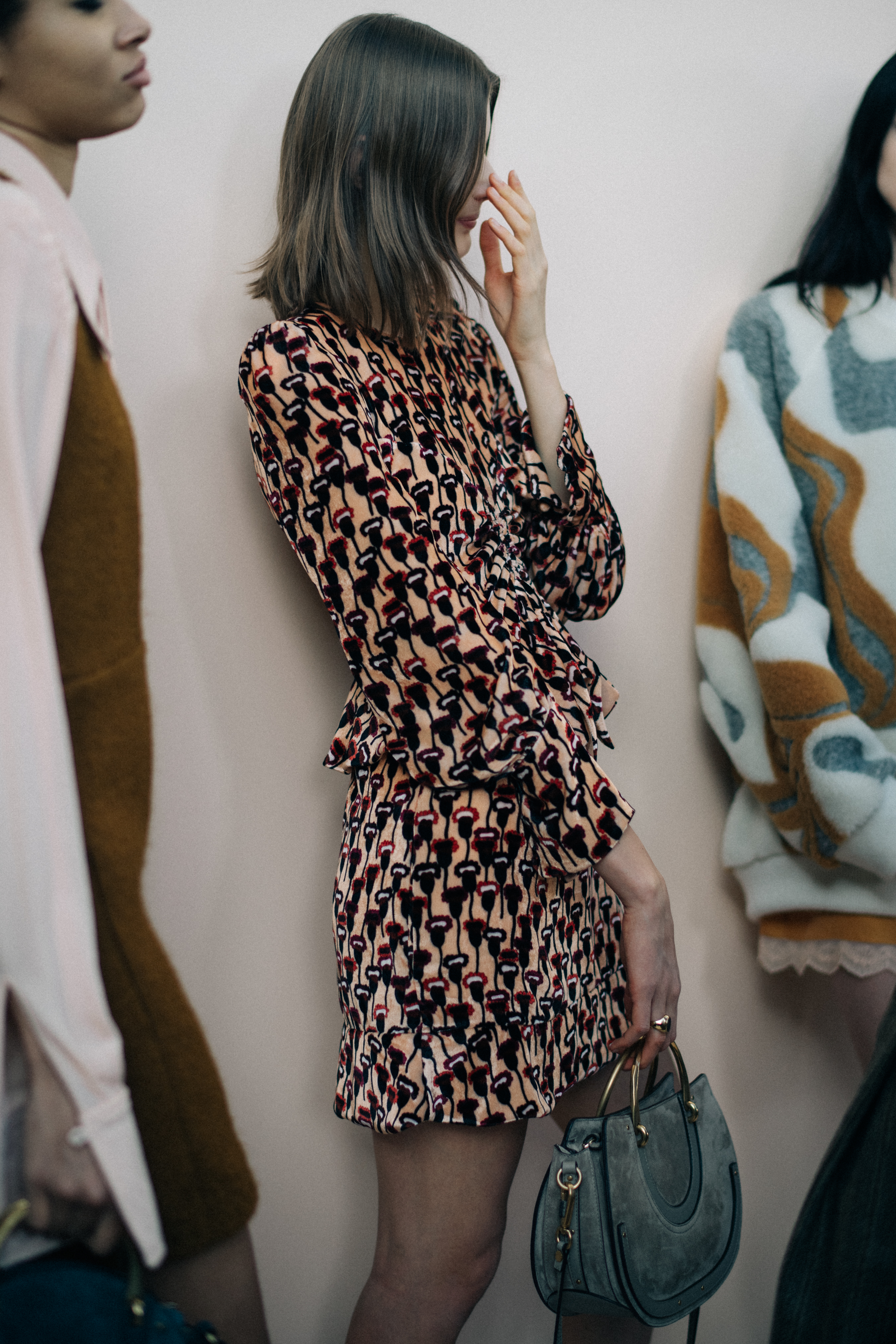 Model Alicia Holtz wearing dress