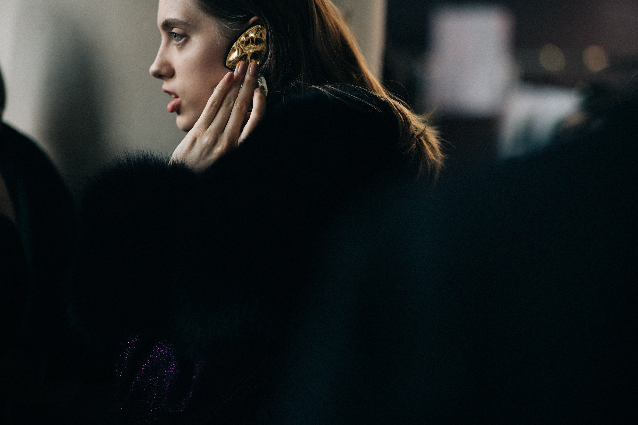 Odette Pavlova wearing golden earring