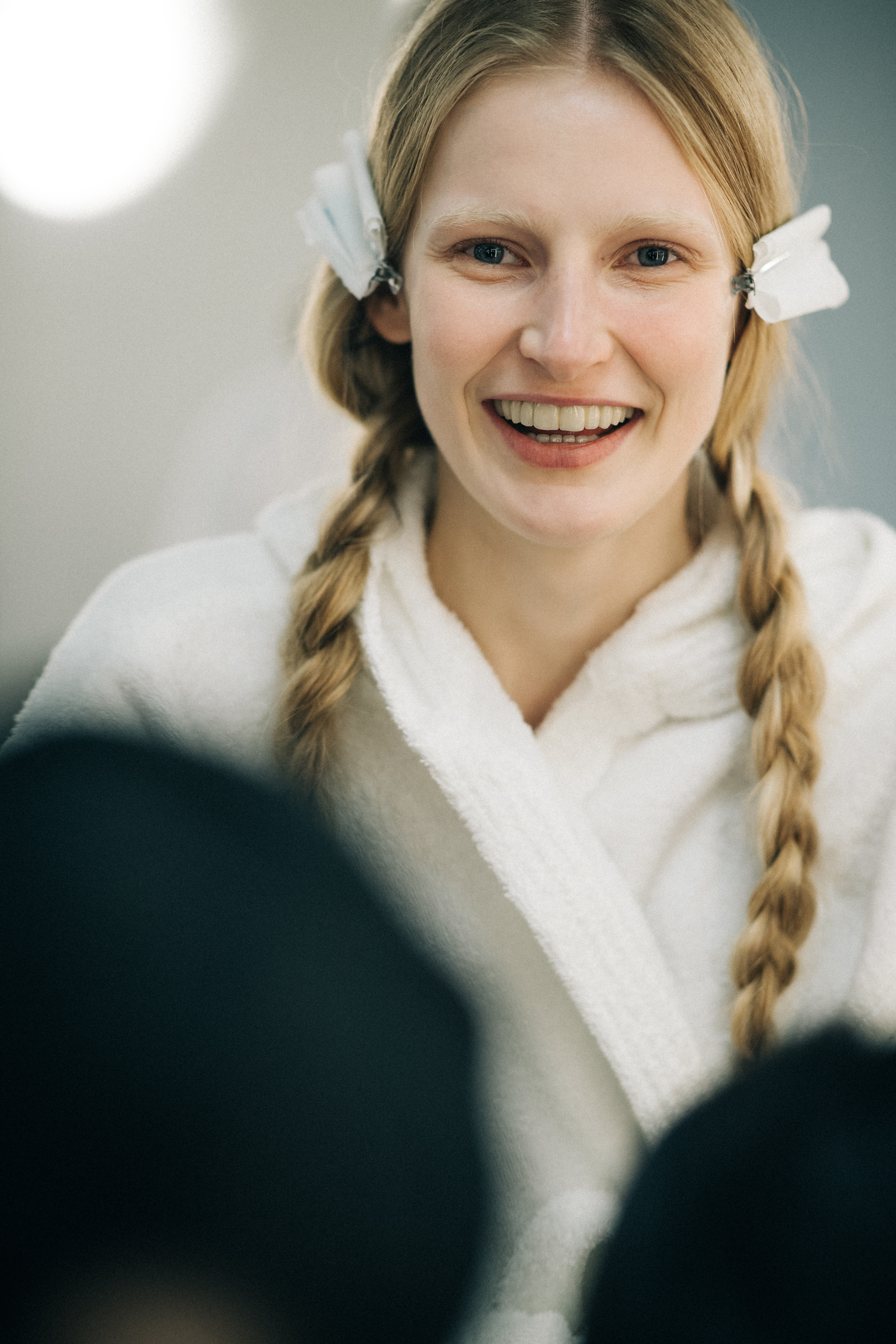 Model with two pigtails