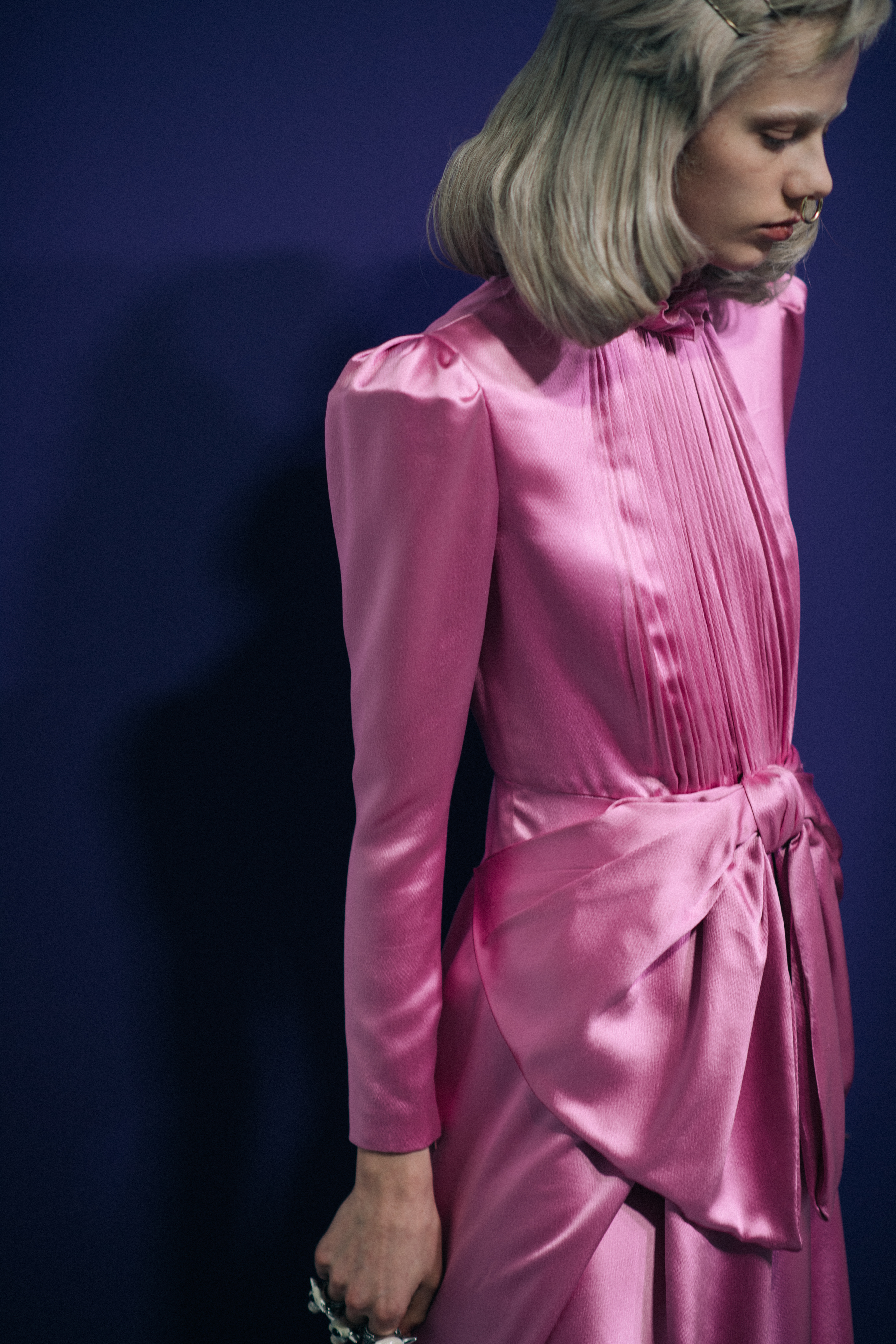 Marjan Jonkman wearing pink dress