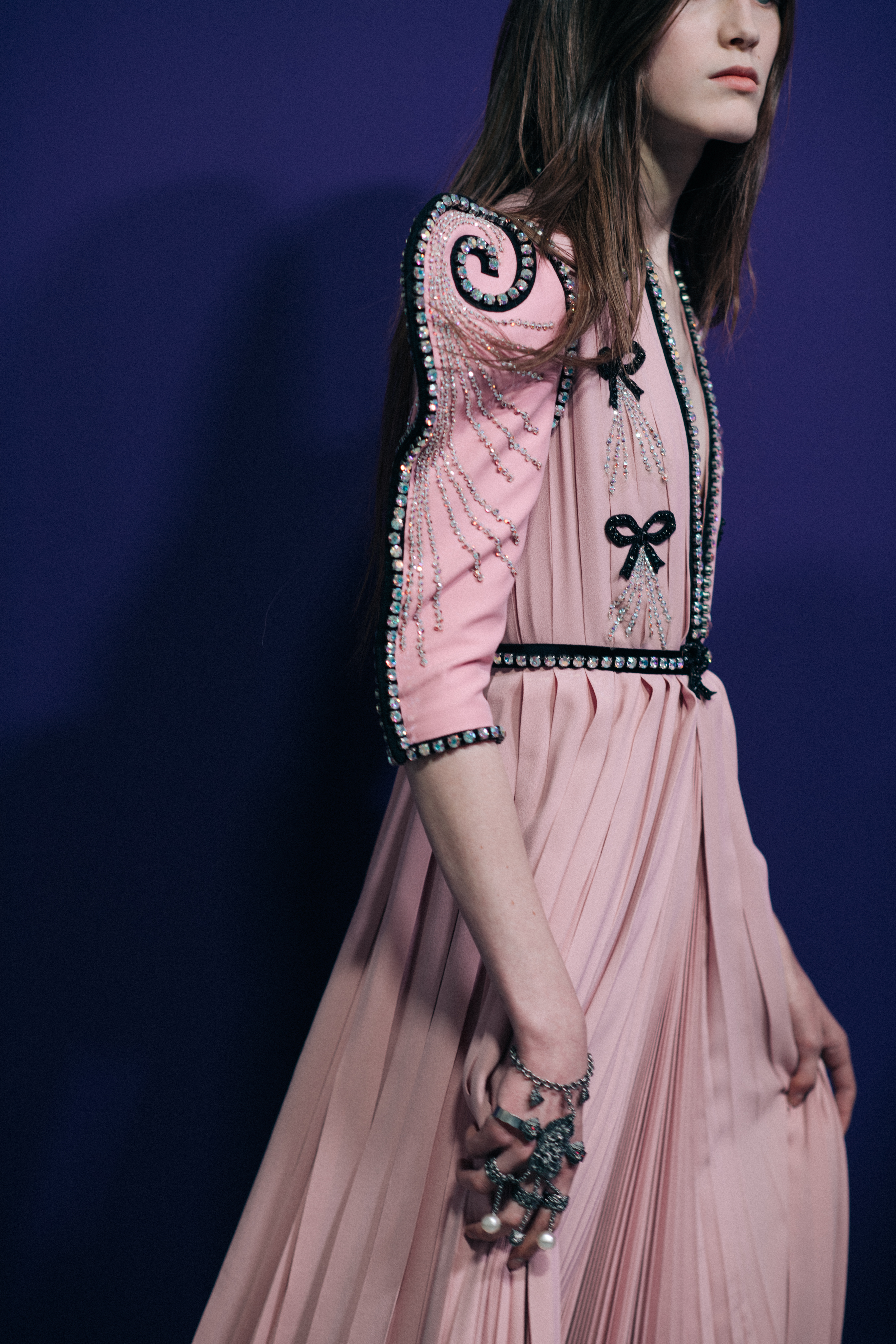 Tessa Bruinsma wearing pink dress
