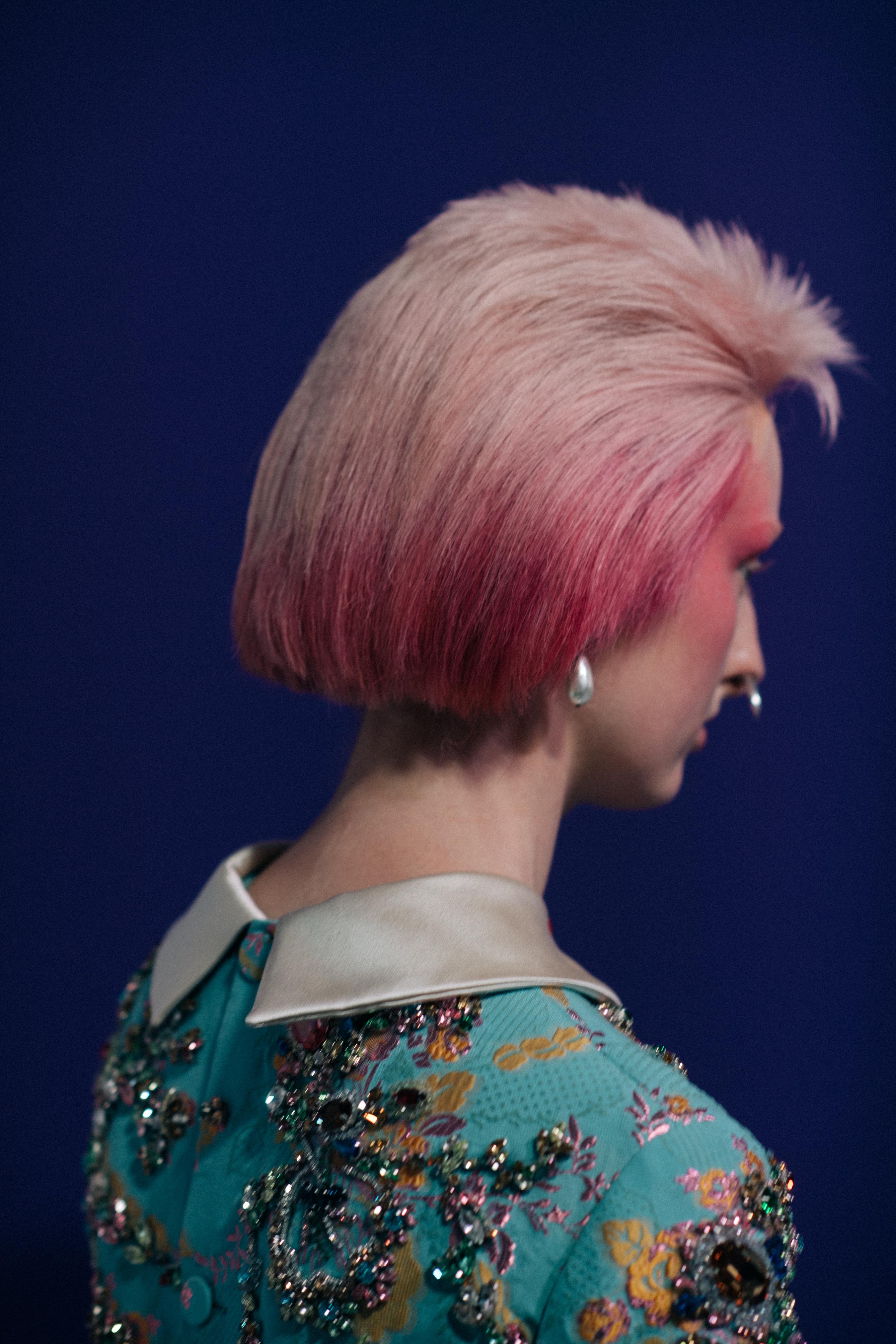 Laura Hagested with pink hair