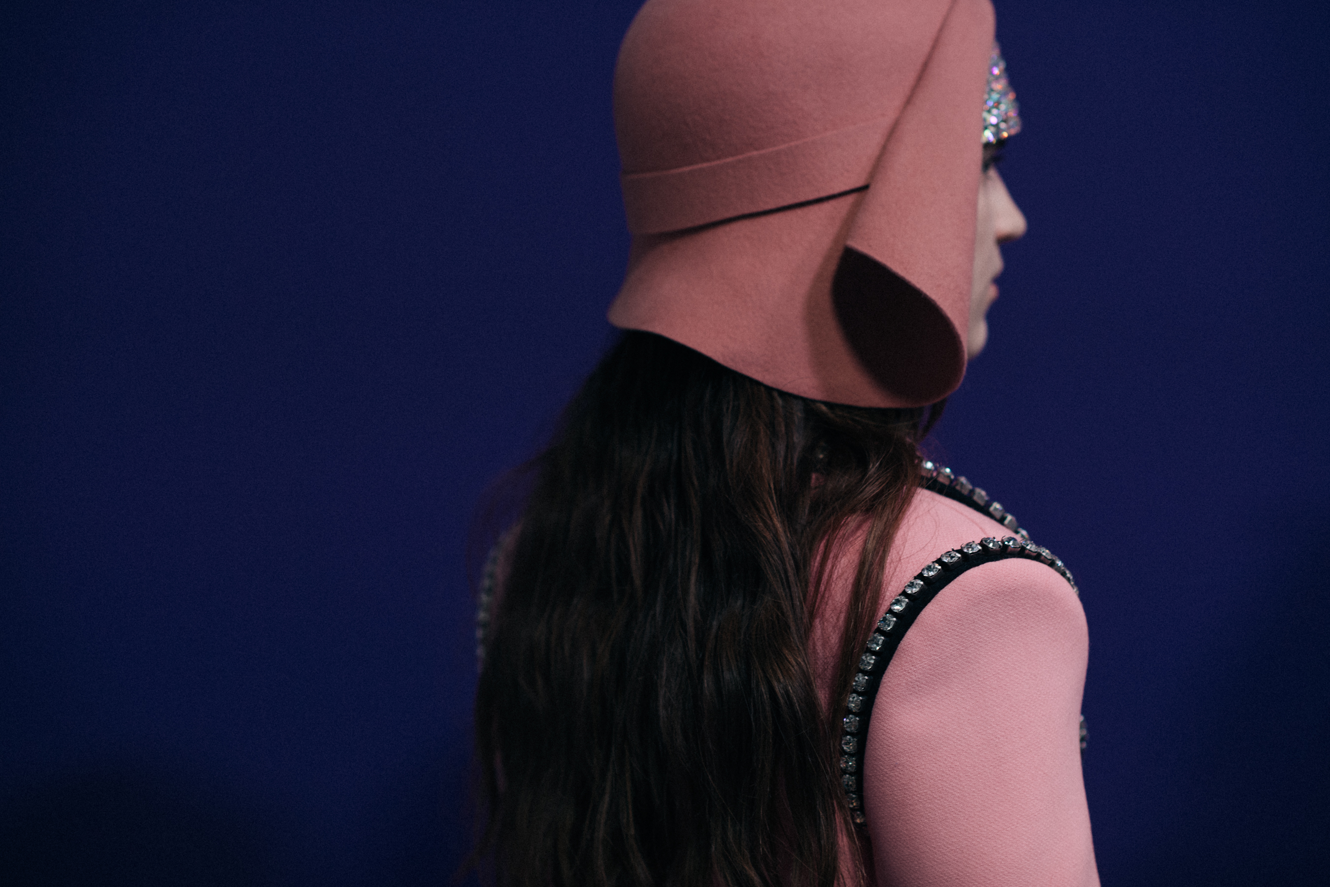 Anka Kuryndina wearing pink