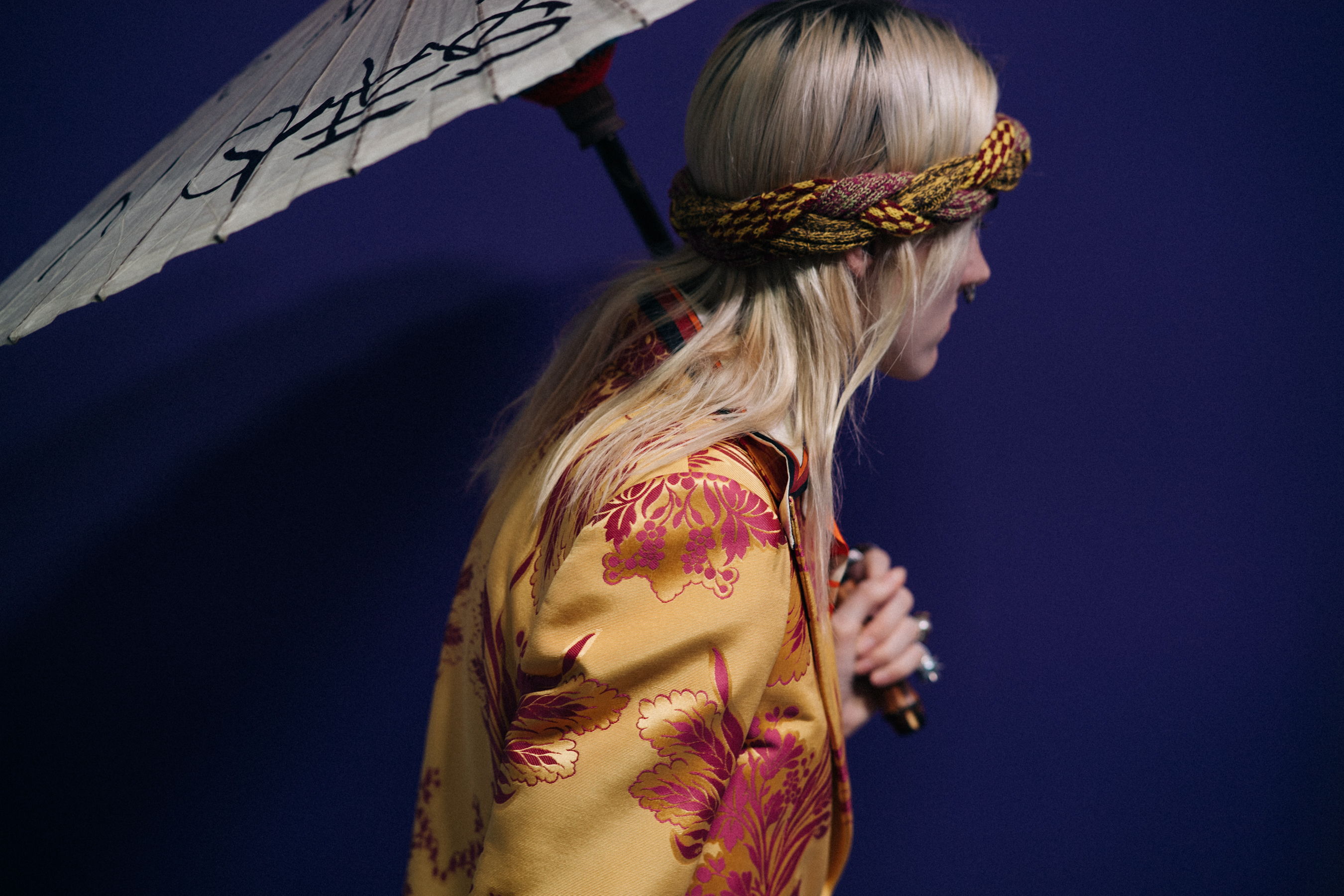Harleth Kuusik with umbrella