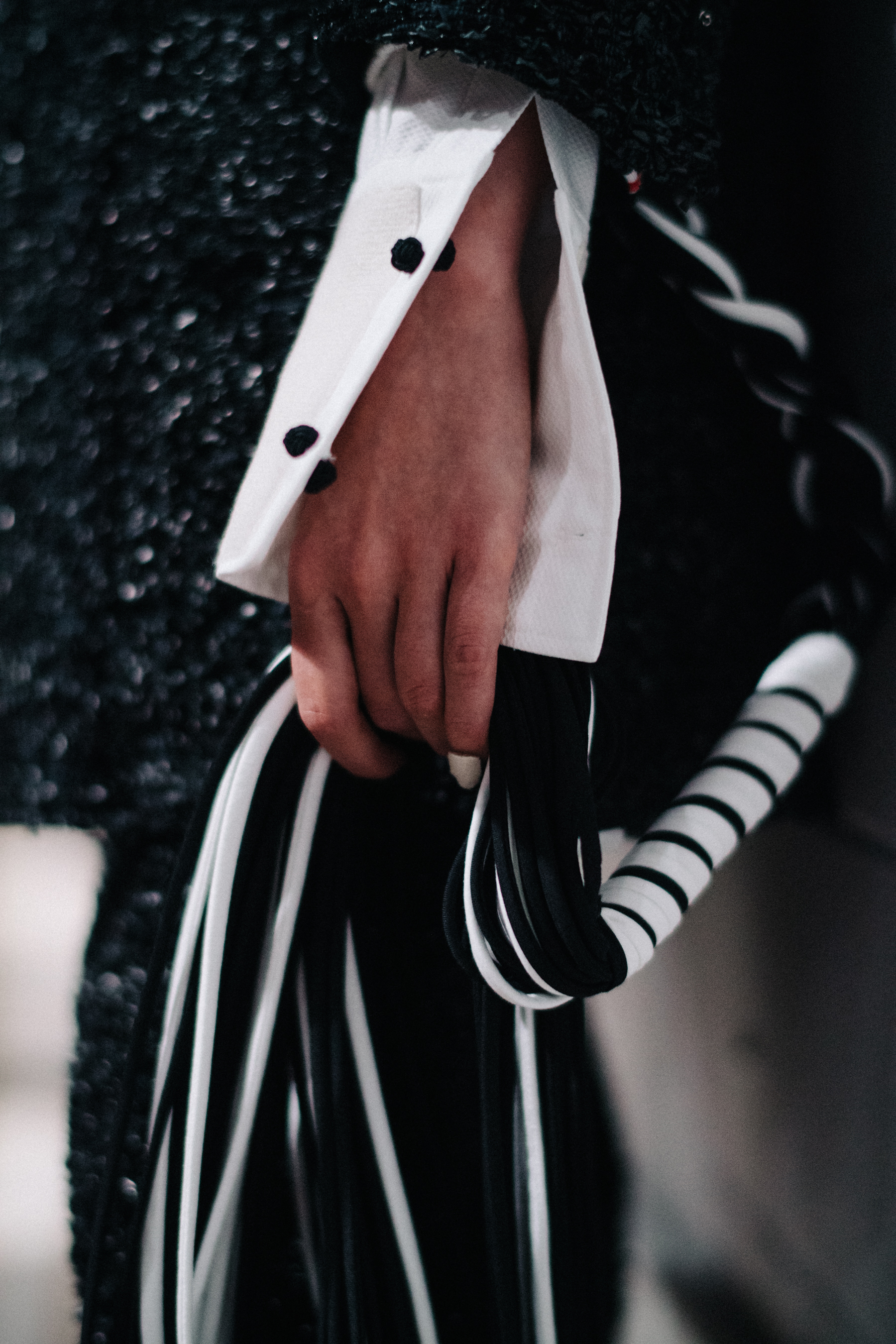 Model wearing black clothes