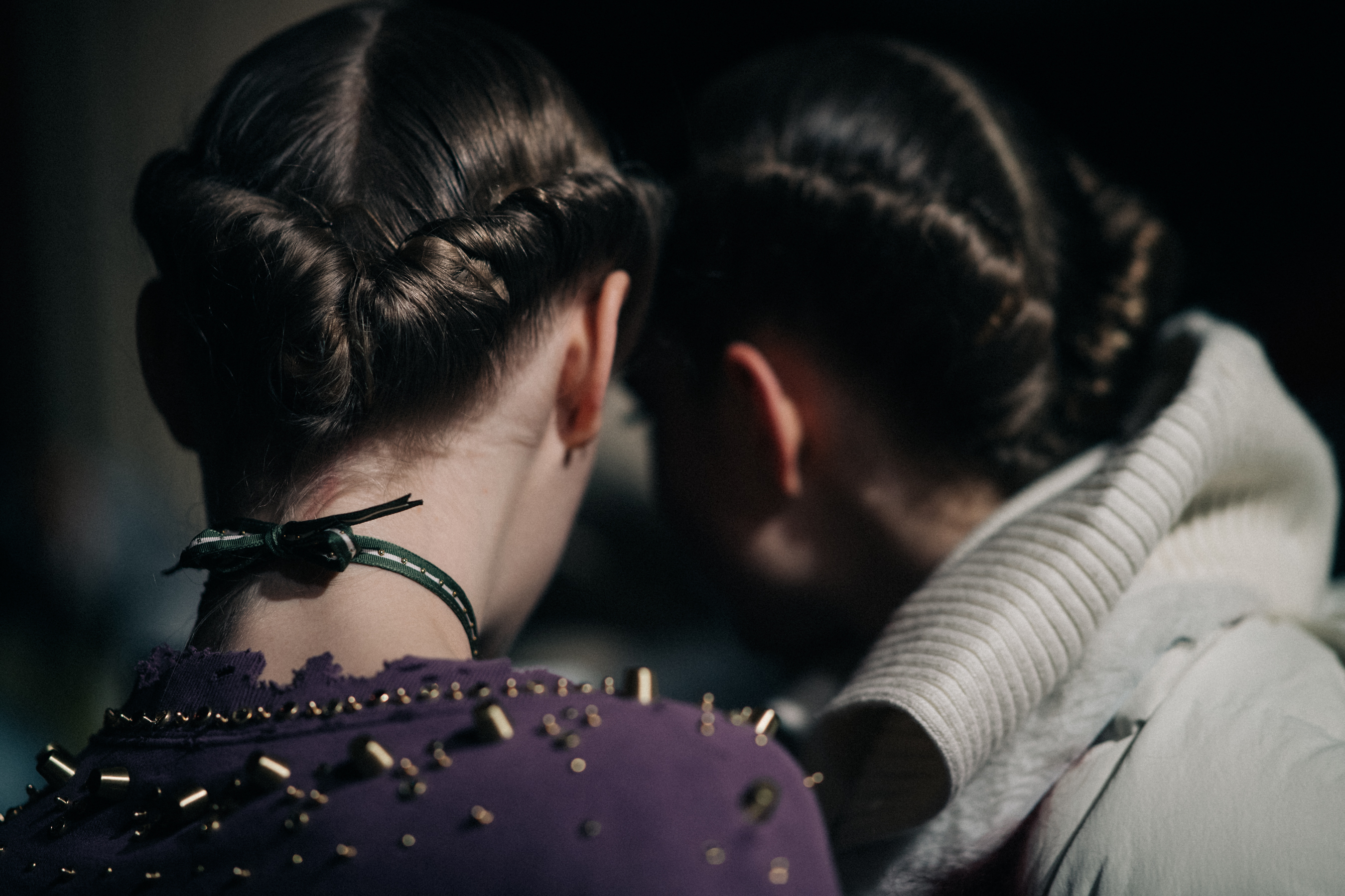 Two models with braided hair