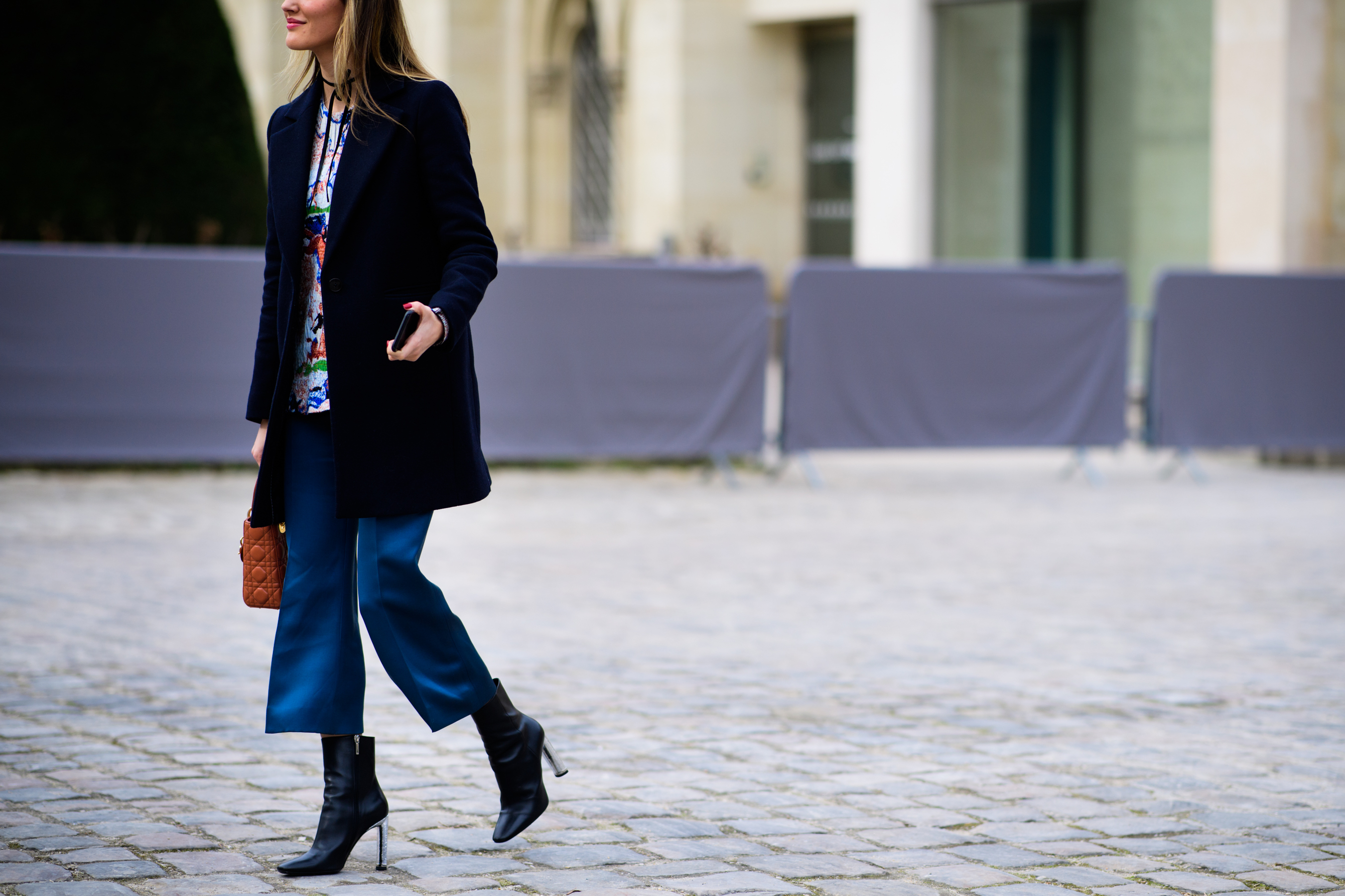 Woman wearing high heel ankle boots