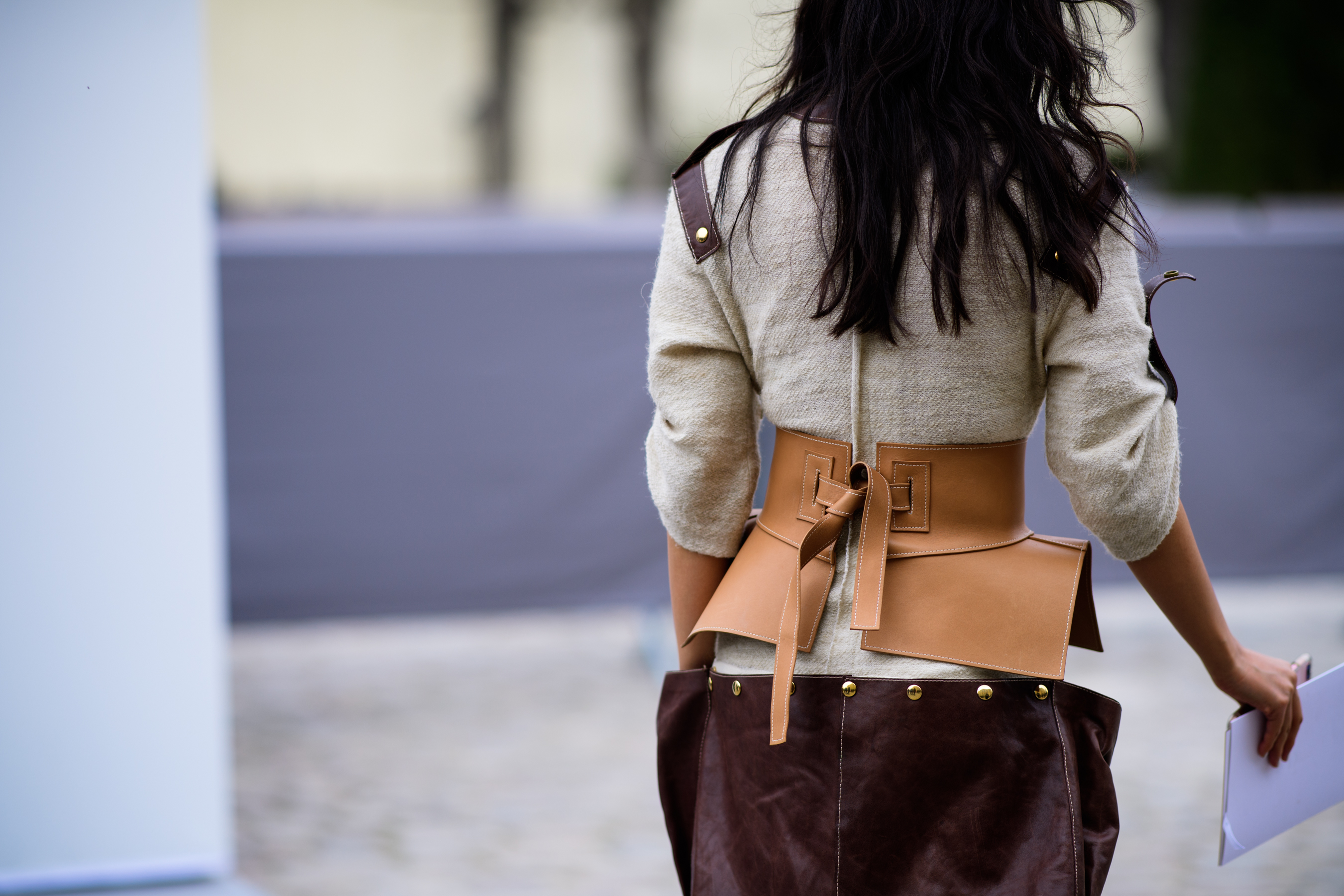 Woman wearing Loewe corset