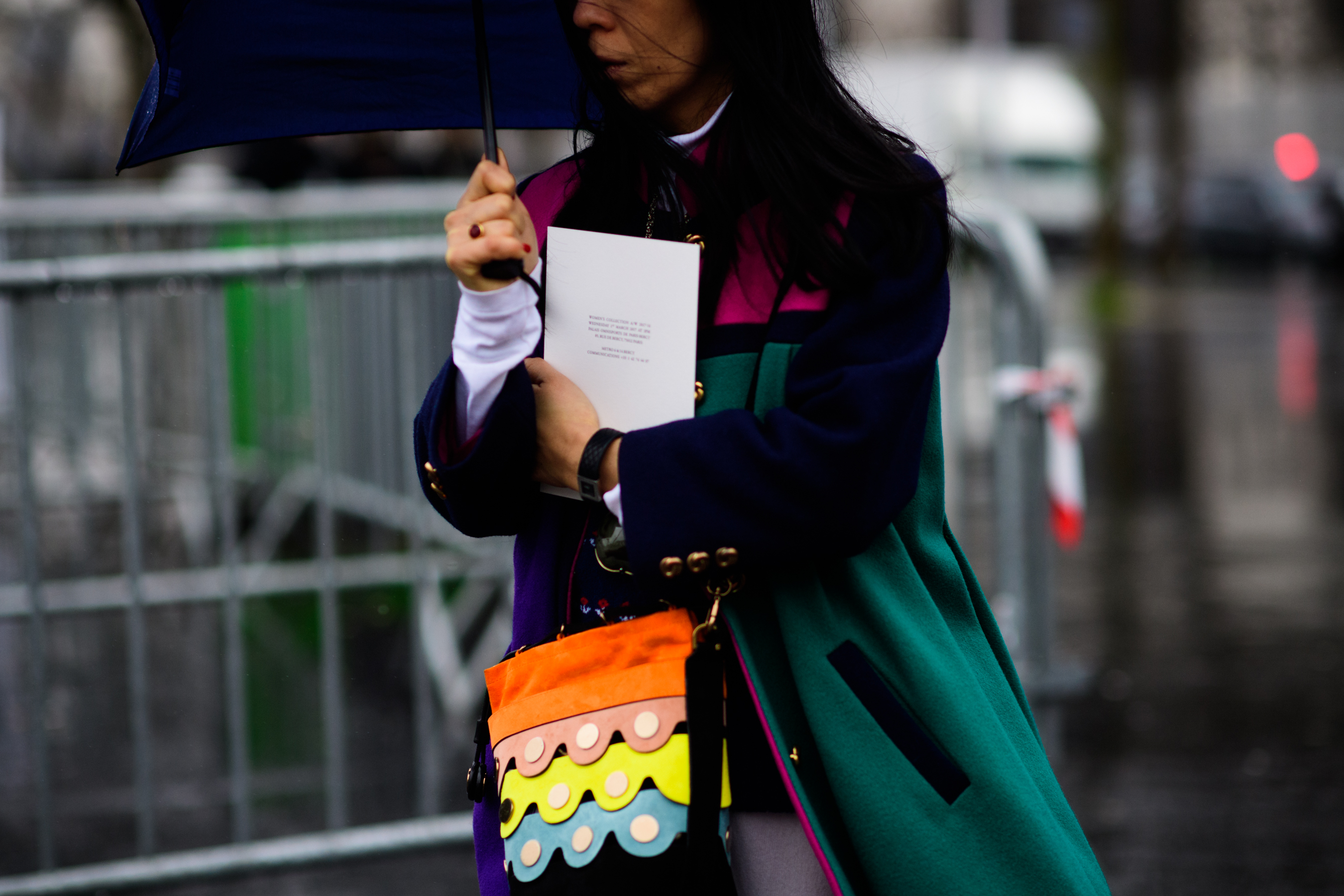 Woman wearing colourful outfit