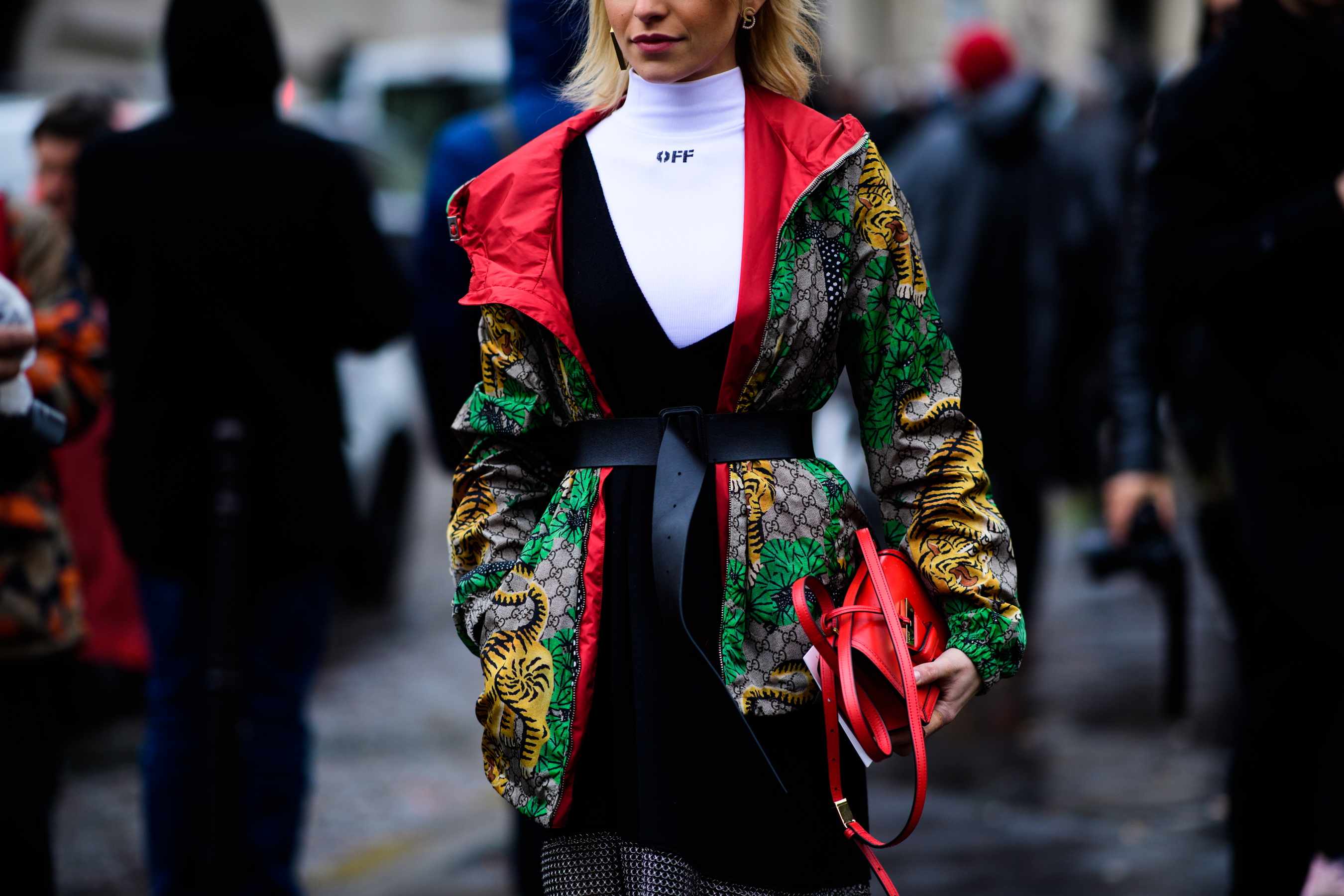 German blogger wearing Off-White top