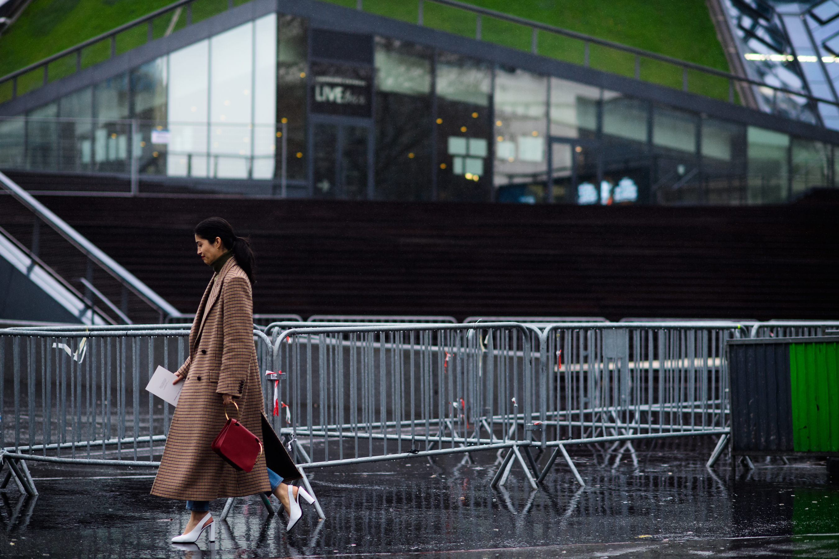 Tank magazine editor wearing long coat