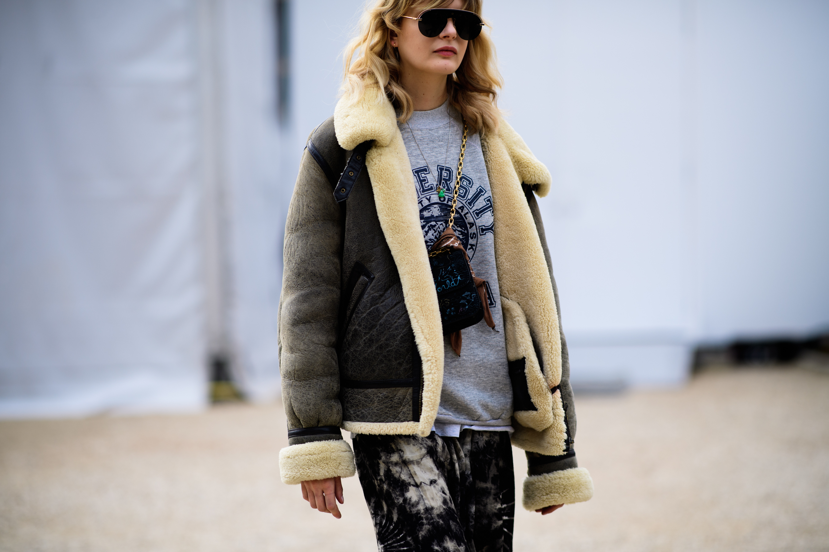 Model after the show wearing Dior glasses