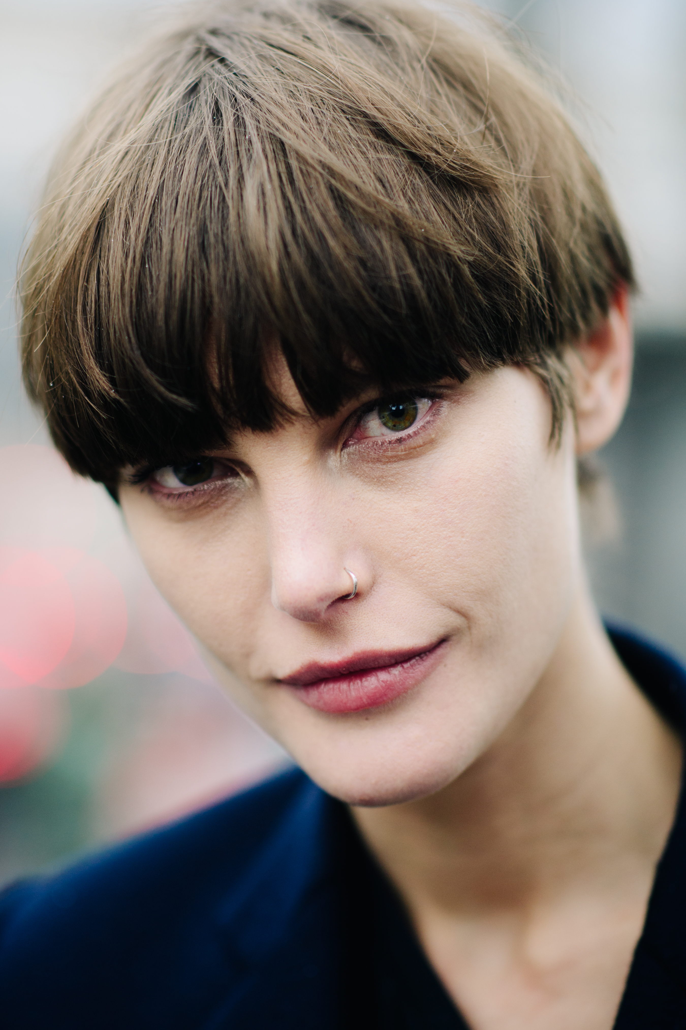 Portrait of a model with short hair