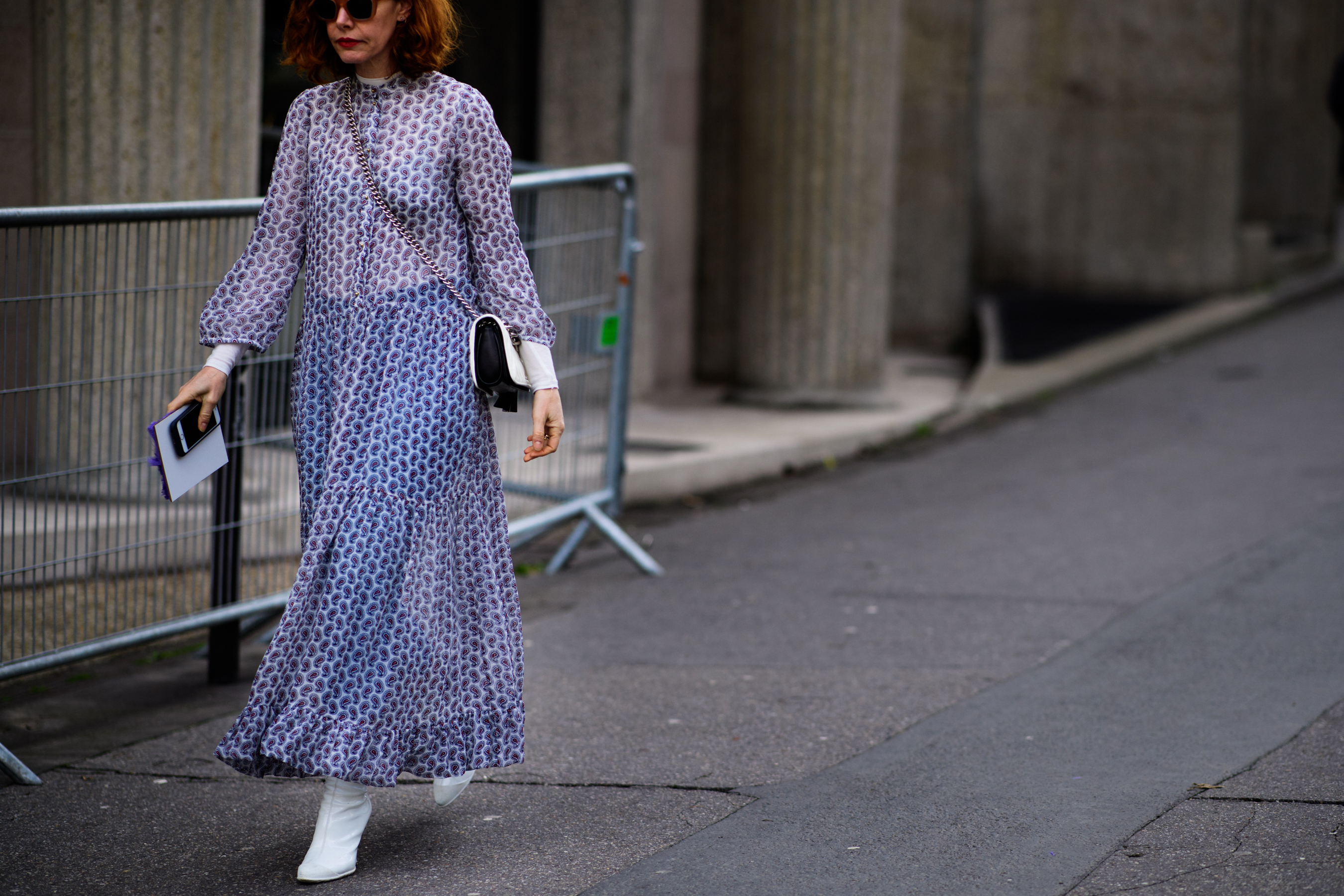 Refinery29 editor wearing long dress