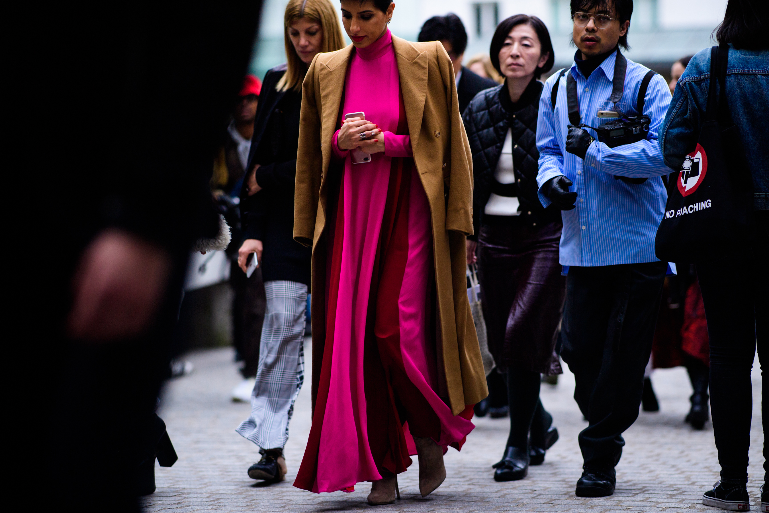 VOGUE Arabia editor wearing pink dress