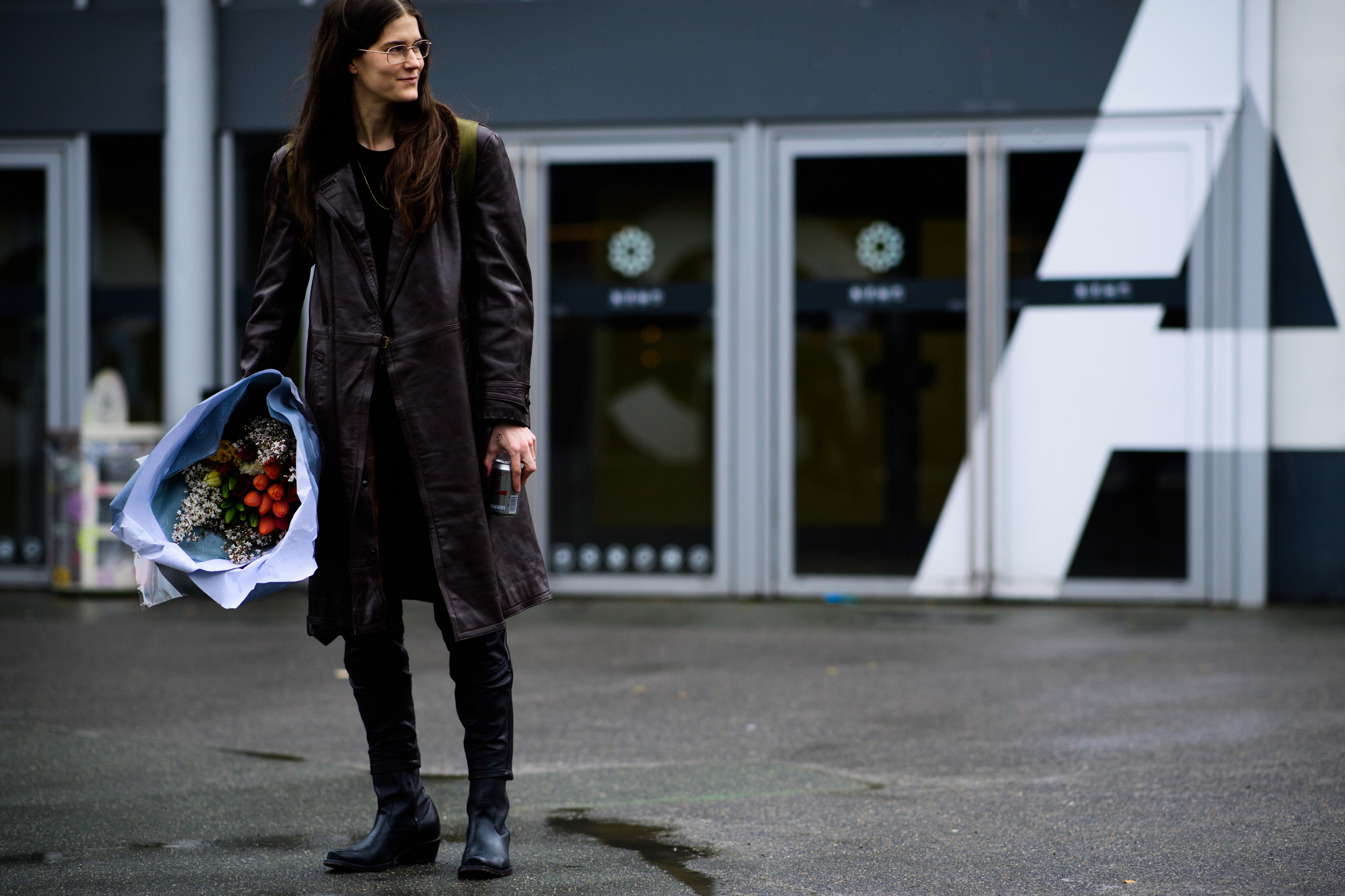 Model who opened Balenciaga with flowers
