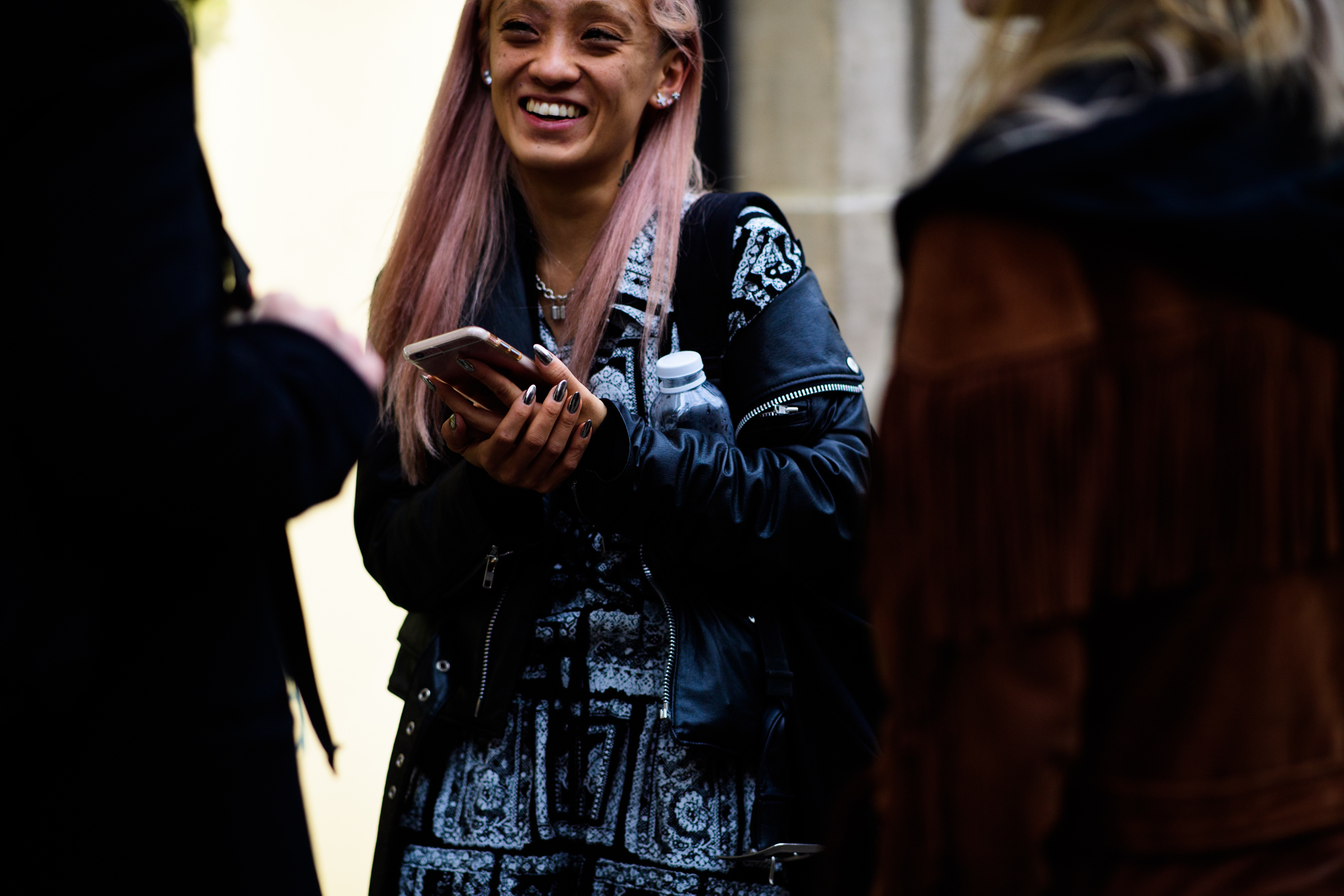 Japanese illustrator with long pink hair