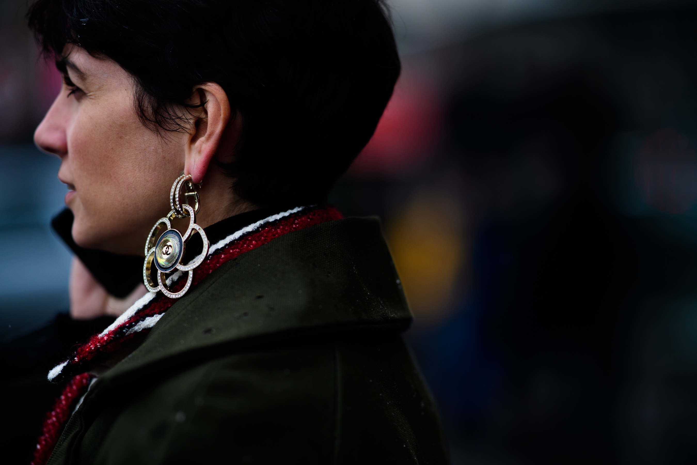 Italian stylist wears Chanel earring