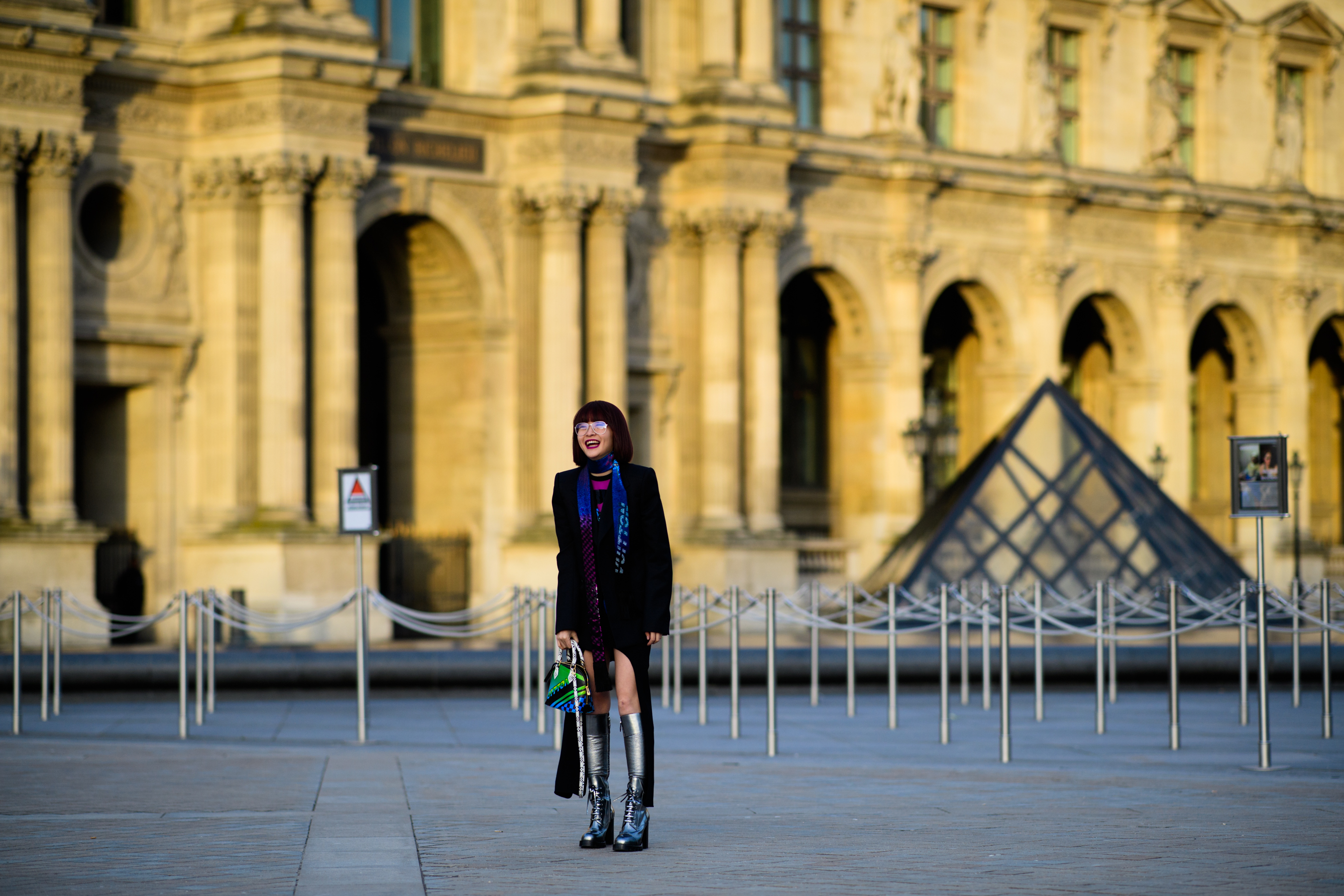 Woman wearing total Louis Vuitton look