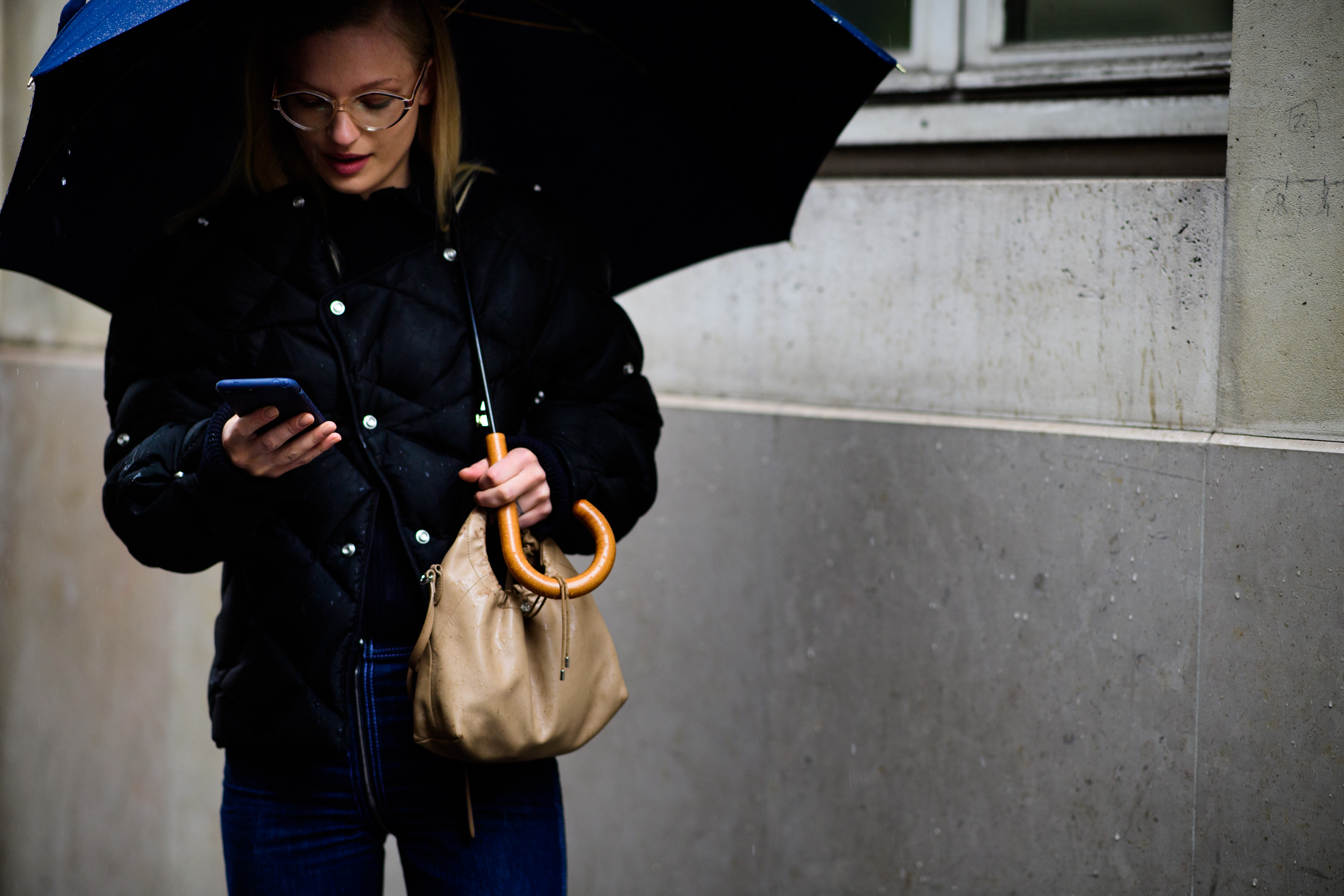Danish model wearing Acne Studios puffer jacket