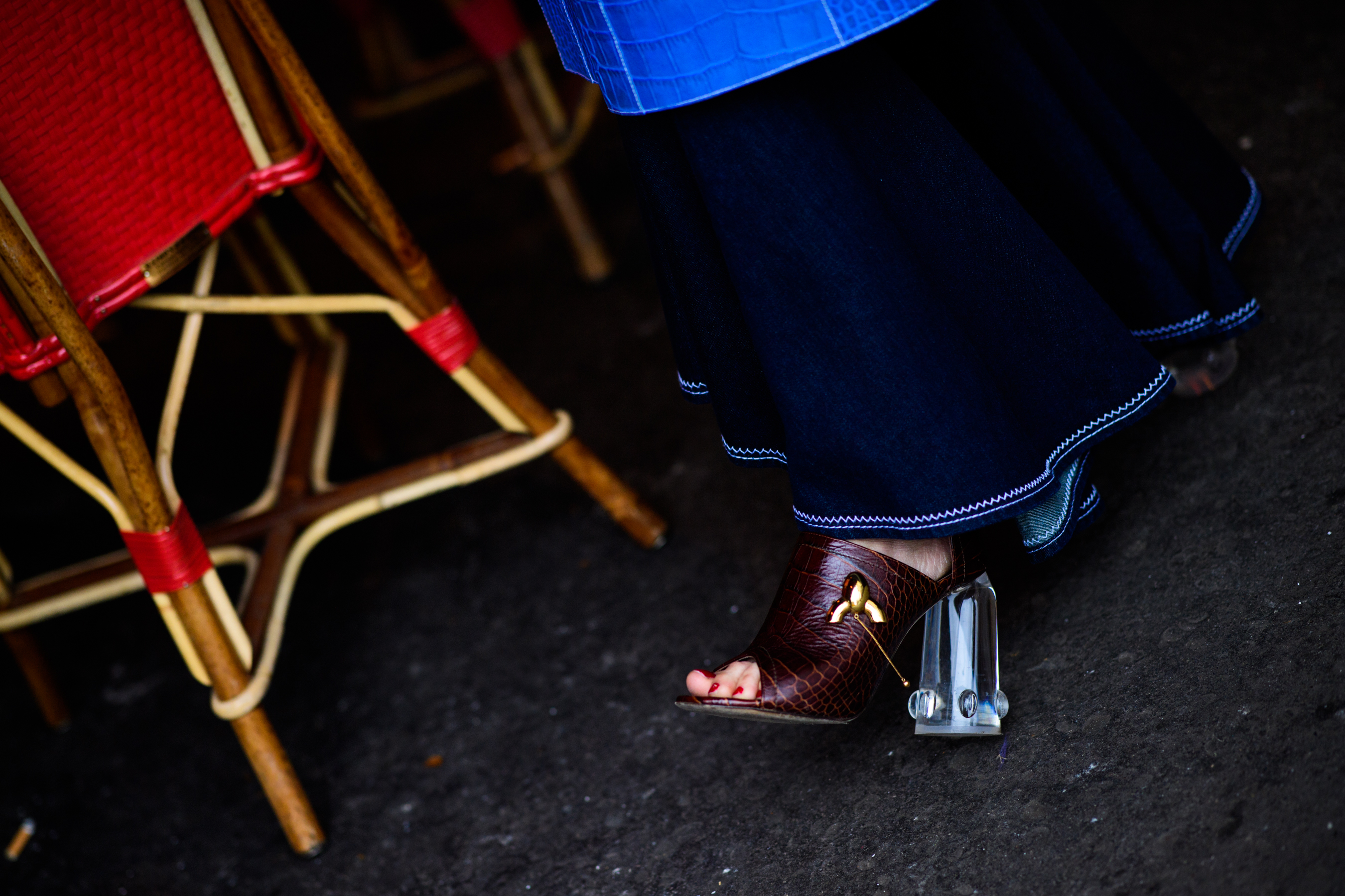 Italian woman wearing Ellery mules